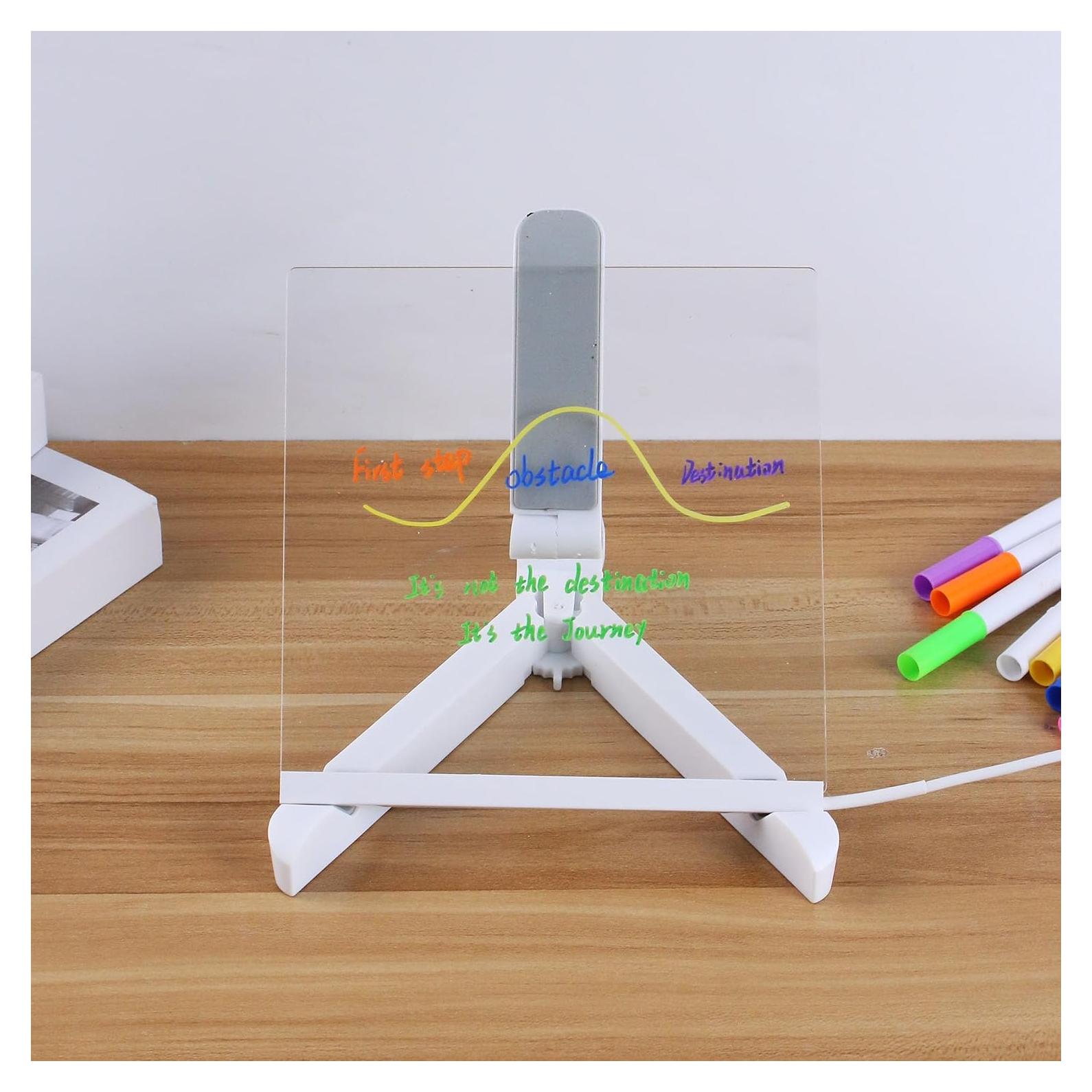 Tablero LED Acrílico TOGJUSSAE 20x20 cm con 7 Bolígrafos