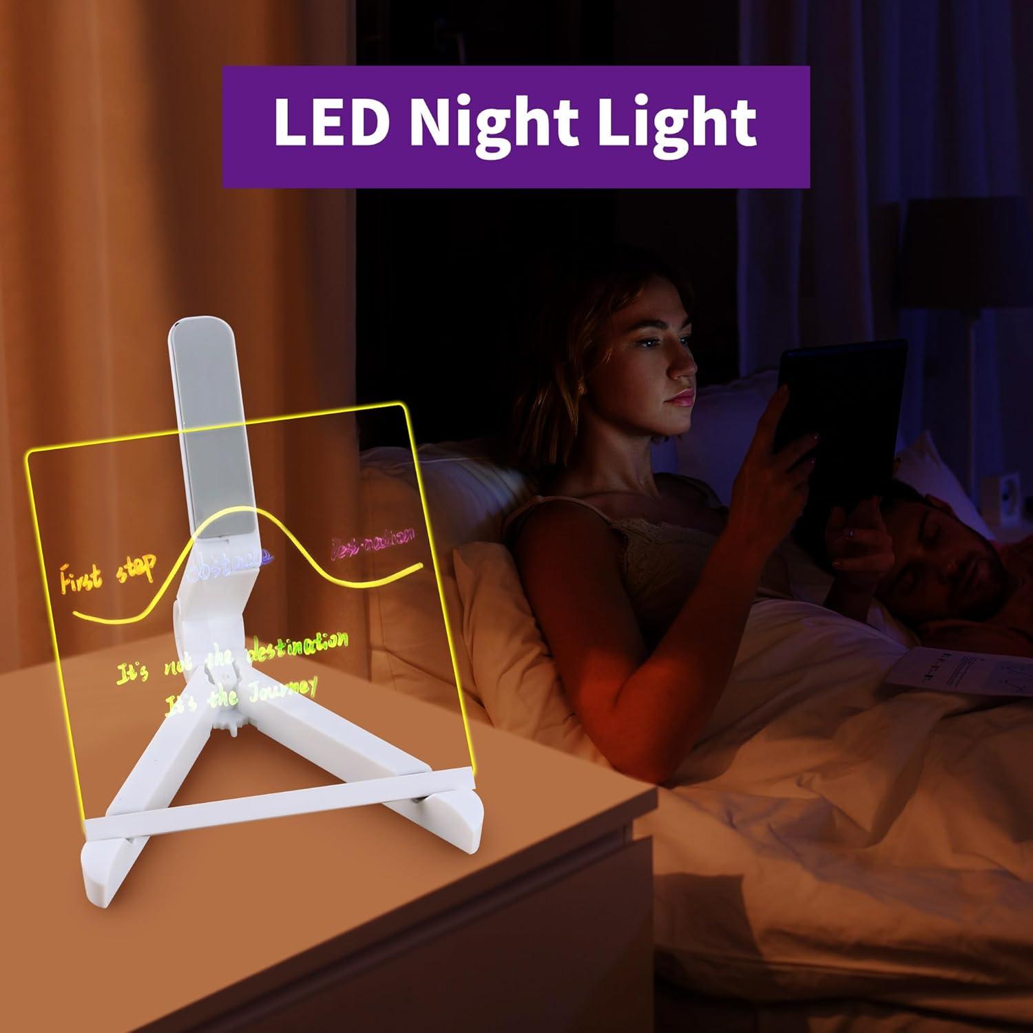 Tablero LED Acrílico TOGJUSSAE 20x20 cm con 7 Bolígrafos