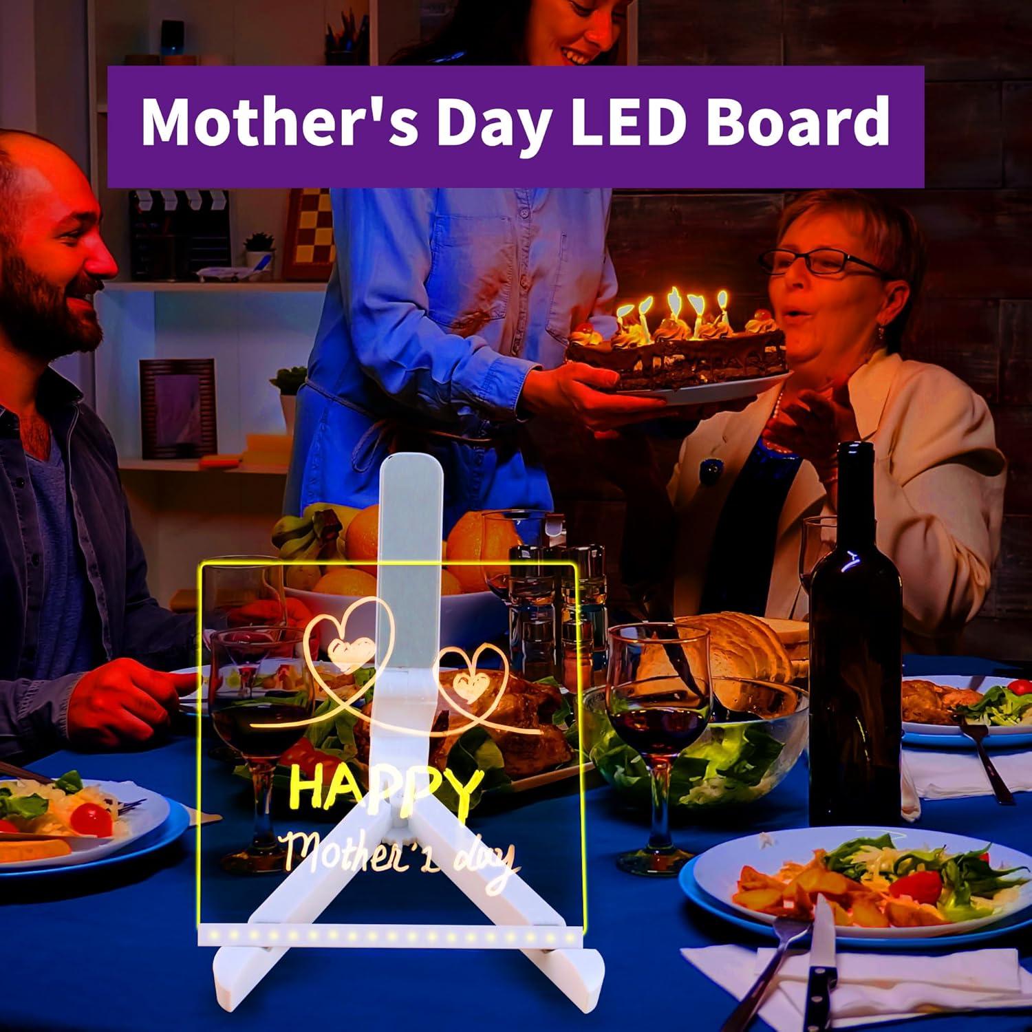 Tablero LED Acrílico TOGJUSSAE 20x20 cm con 7 Bolígrafos