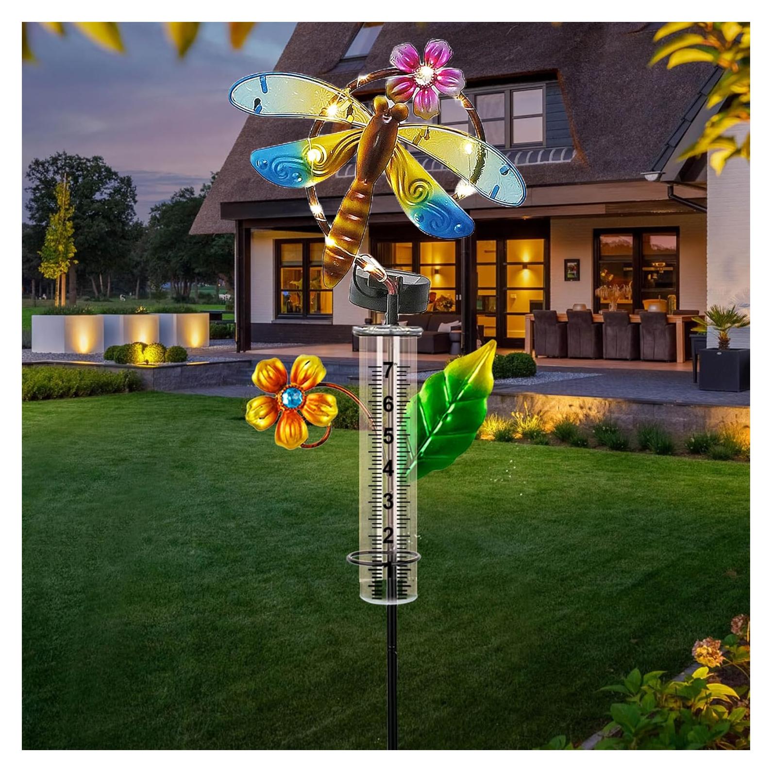 Medidor de Lluvia Solar Pearlstar Libélula 0.68kg Decorativo