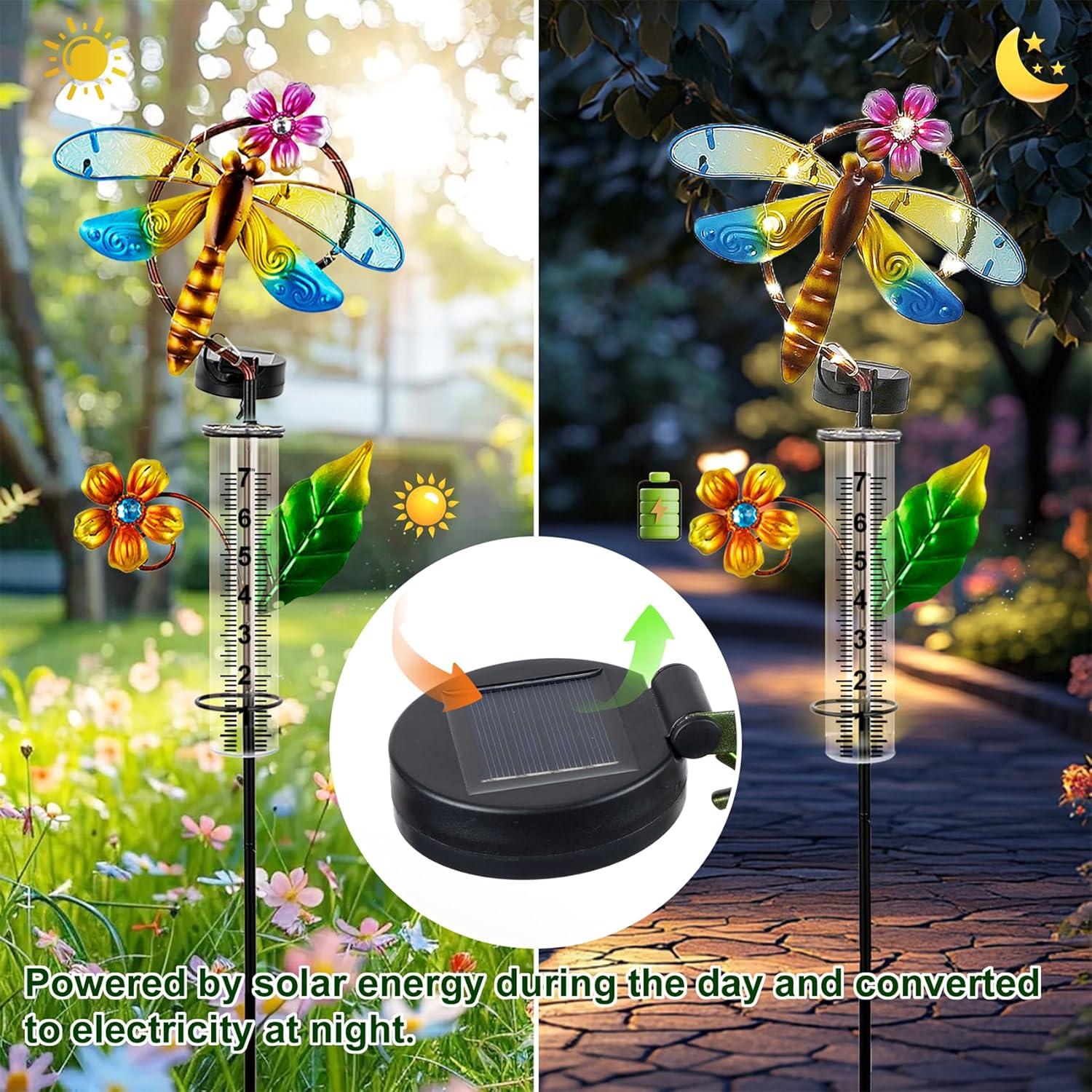 Medidor de Lluvia Solar Pearlstar Libélula 0.68kg Decorativo