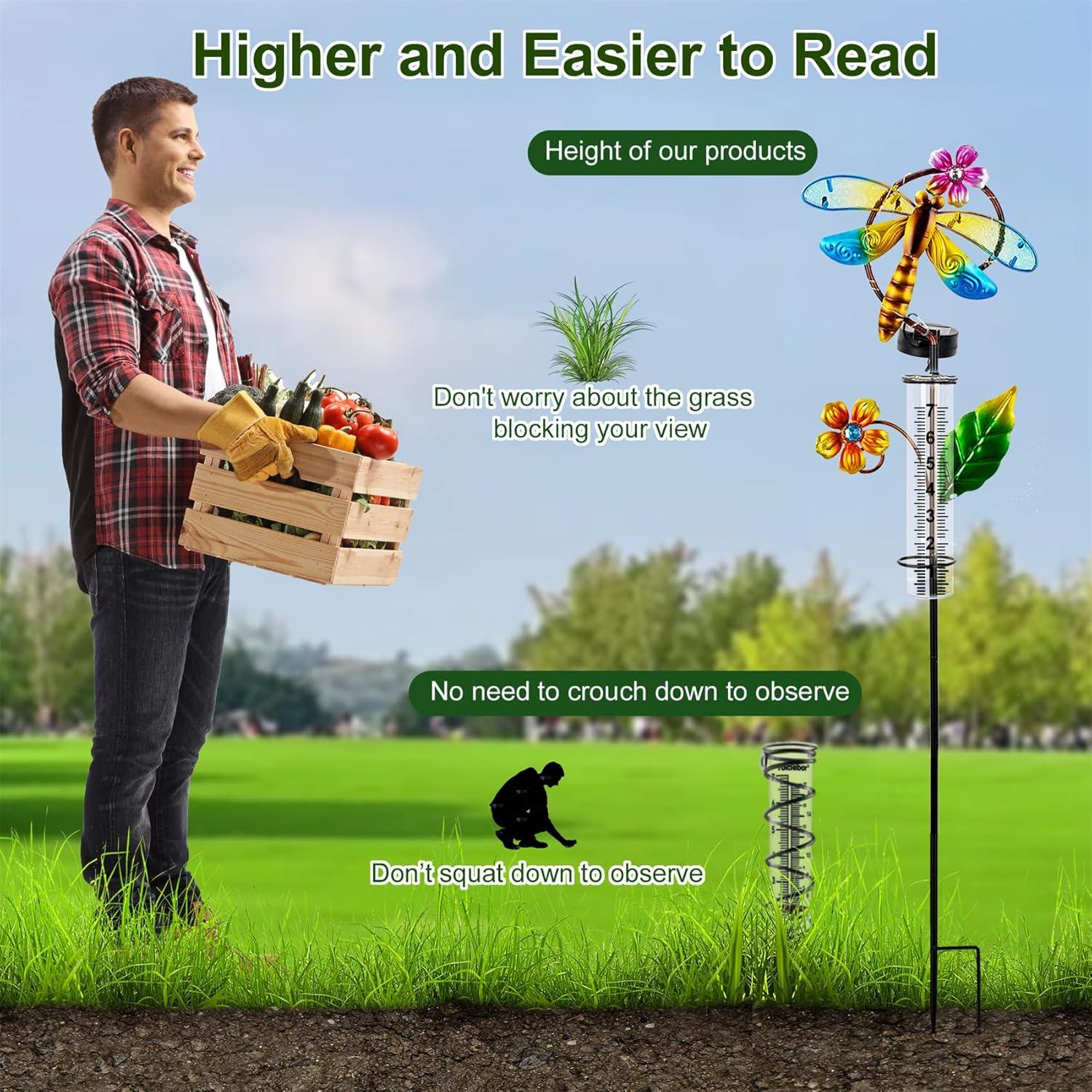 Medidor de Lluvia Solar Pearlstar Libélula 0.68kg Decorativo