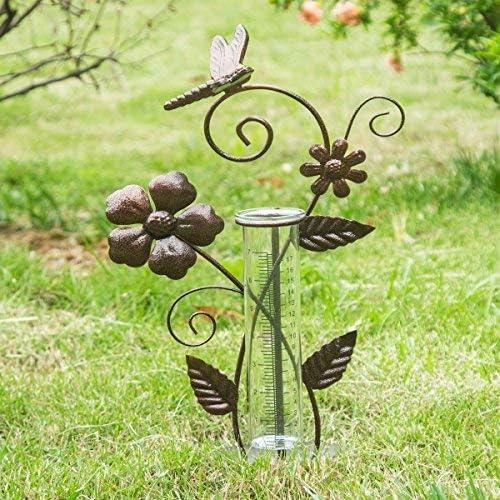 Pluviometro de Metal y Vidrio Libélula 17cm Decoración Jardín