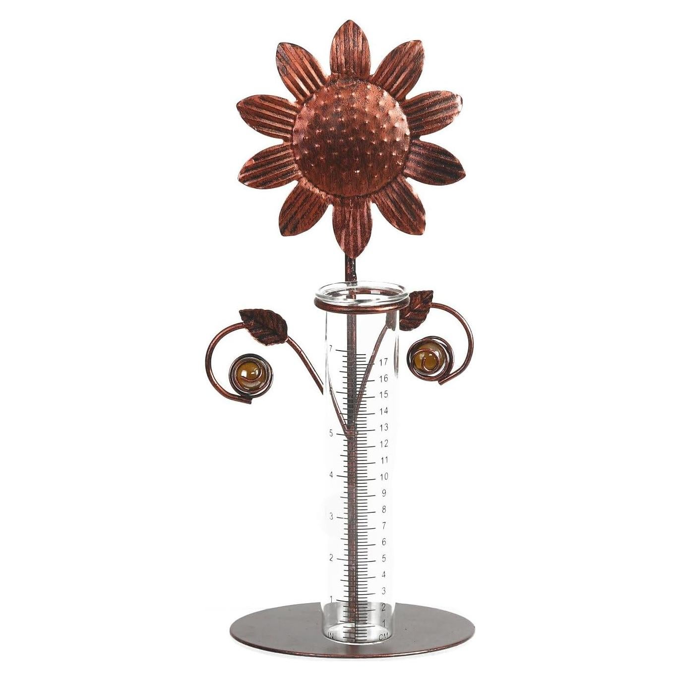 Medidor de Lluvia Topadorn de Metal y Vidrio 17 cm Fácil Lectura