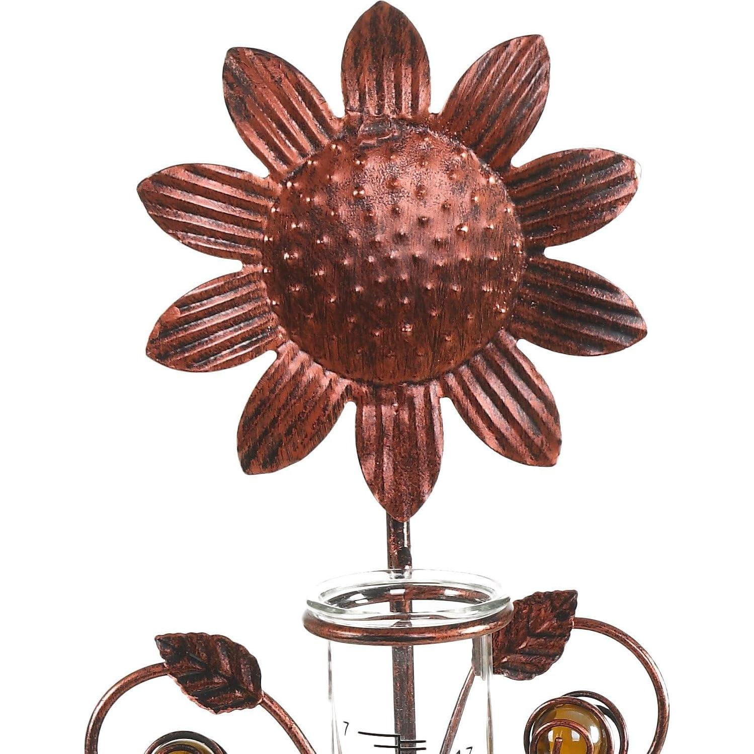 Medidor de Lluvia Topadorn de Metal y Vidrio 17 cm Fácil Lectura