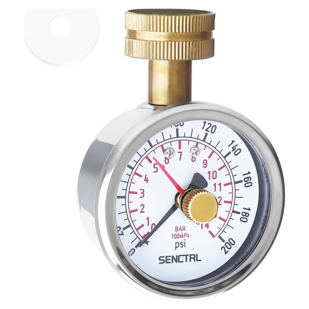 Manómetro de presión de agua SENCTRL 0-14 Bar 2.5" sin plomo