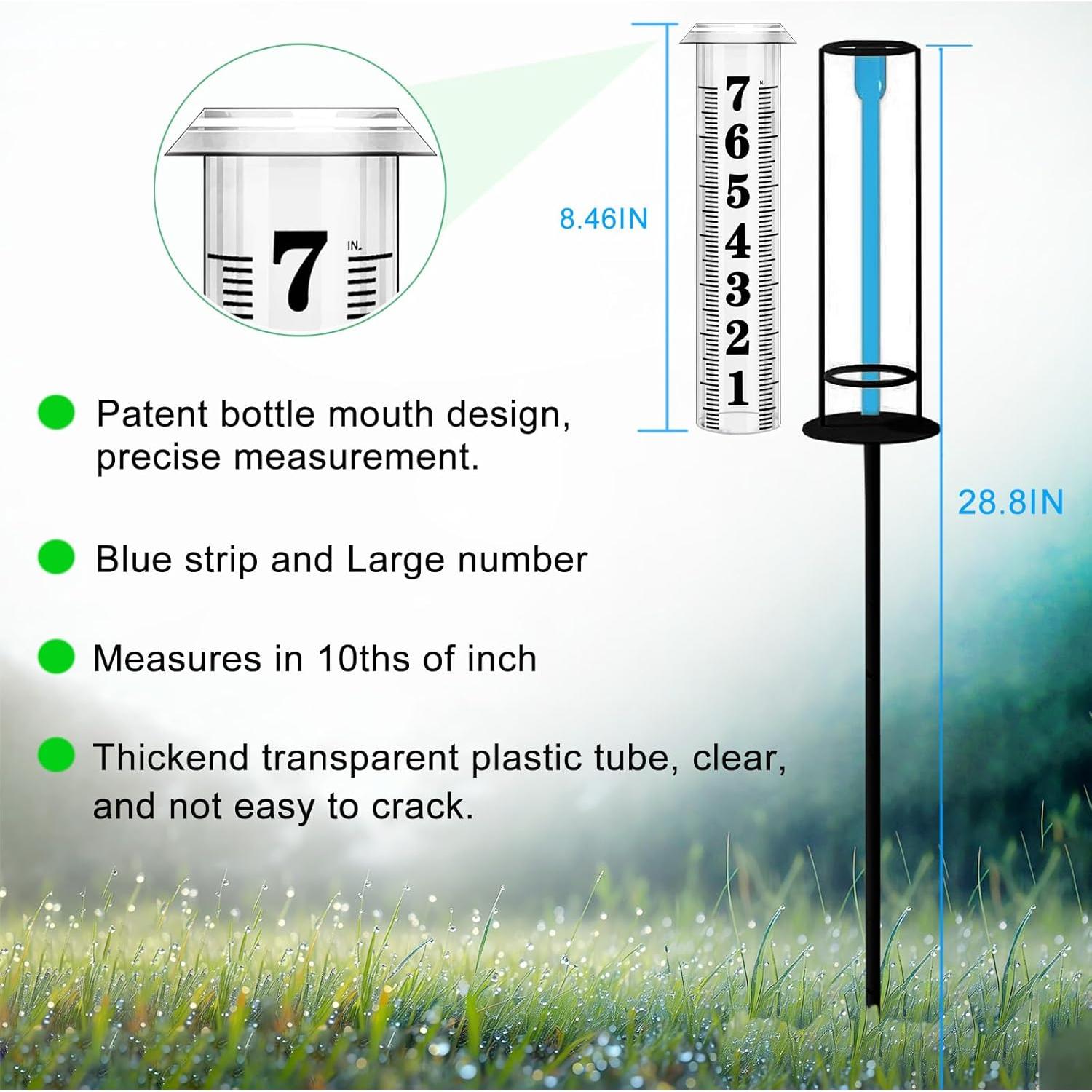 Pluviómetro Exterior Asenron 4 Secciones Ajustable 93.98 cm