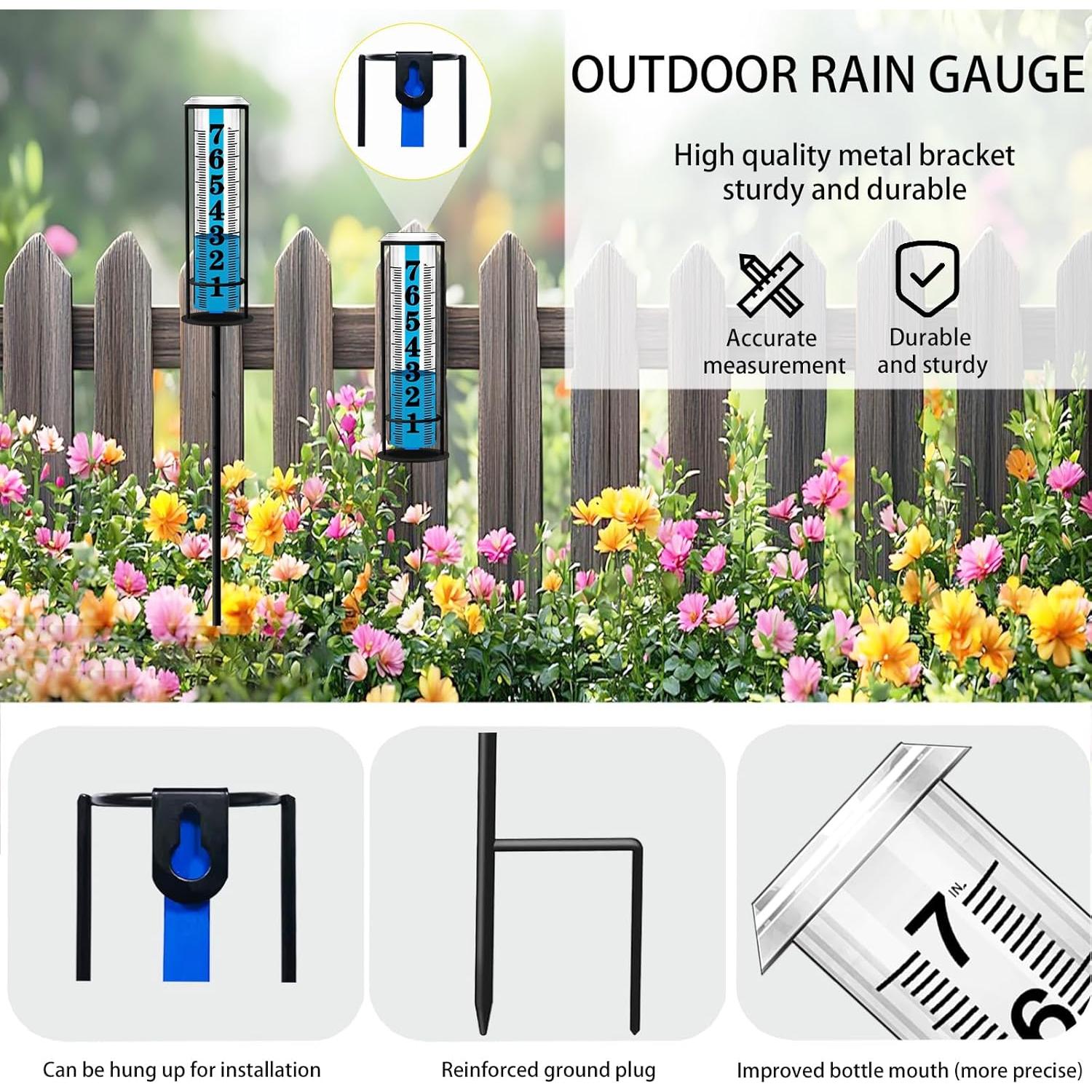 Pluviómetro Exterior Asenron 4 Secciones Ajustable 93.98 cm