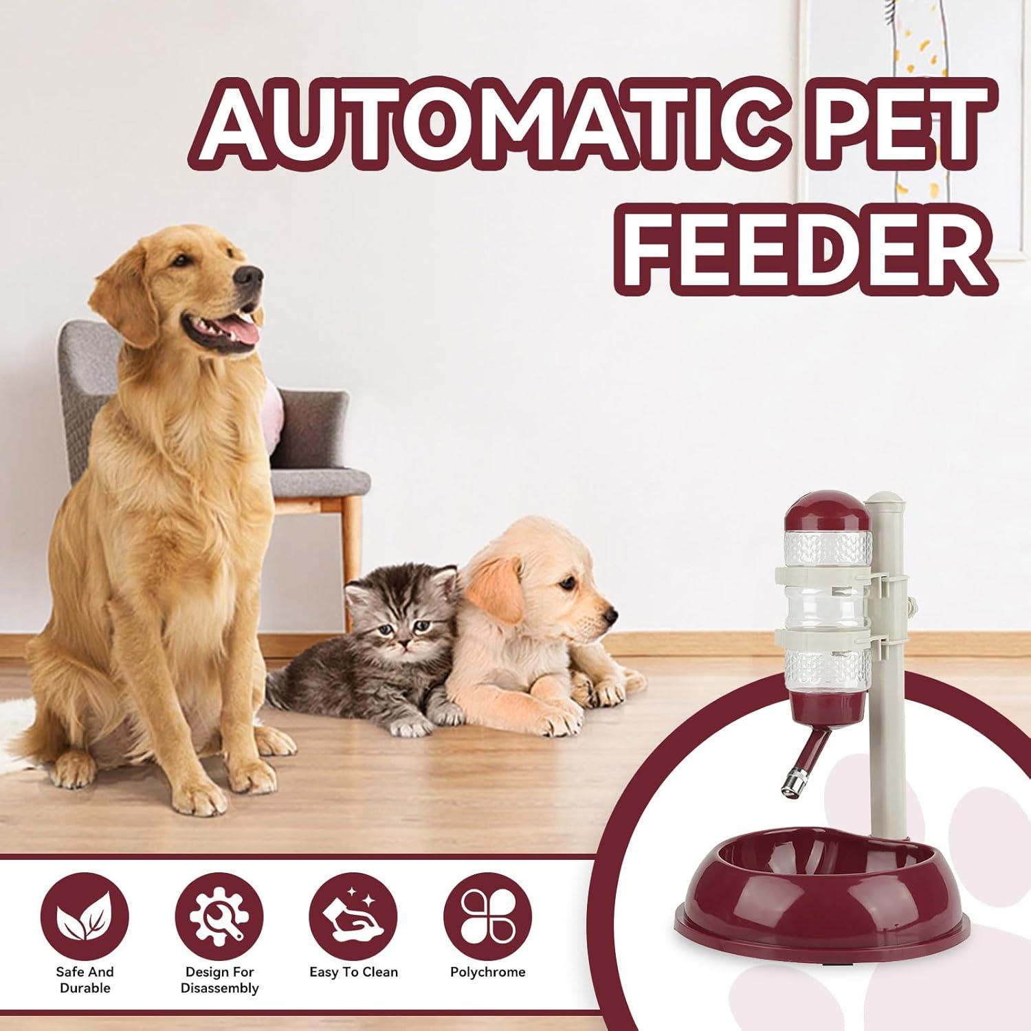 Dispensador de Agua para Mascotas Cyrank Ajustable 500ml Marrón