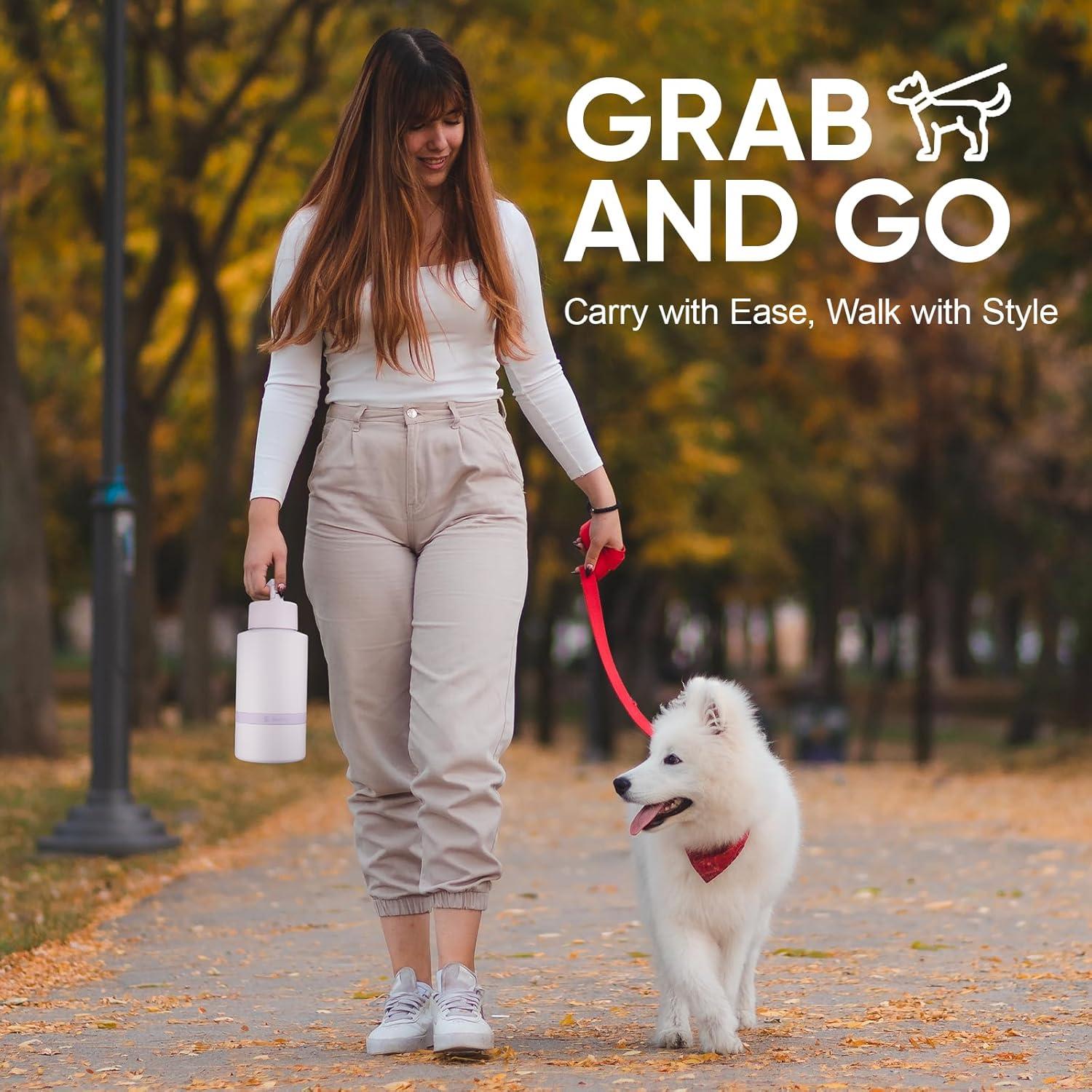 Botella de Agua Aislada para Perros KEWIXY 1007ml Malva Pálido