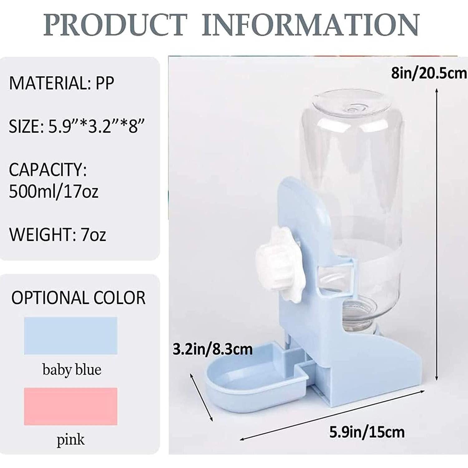 Dispensador de Agua Colgante Kathson 2PCS 500ml para Mascotas