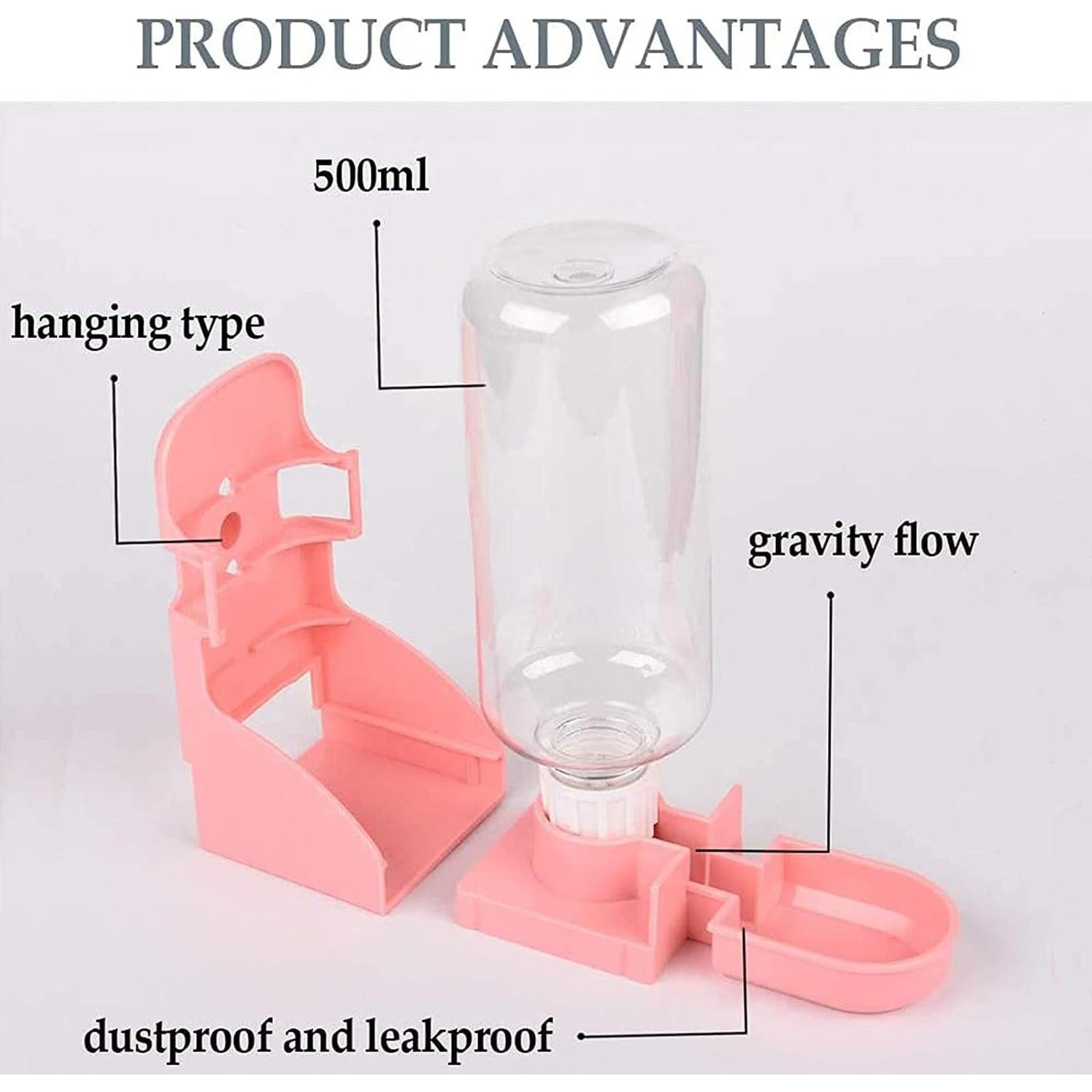 Dispensador de Agua Colgante Kathson 2PCS 500ml para Mascotas