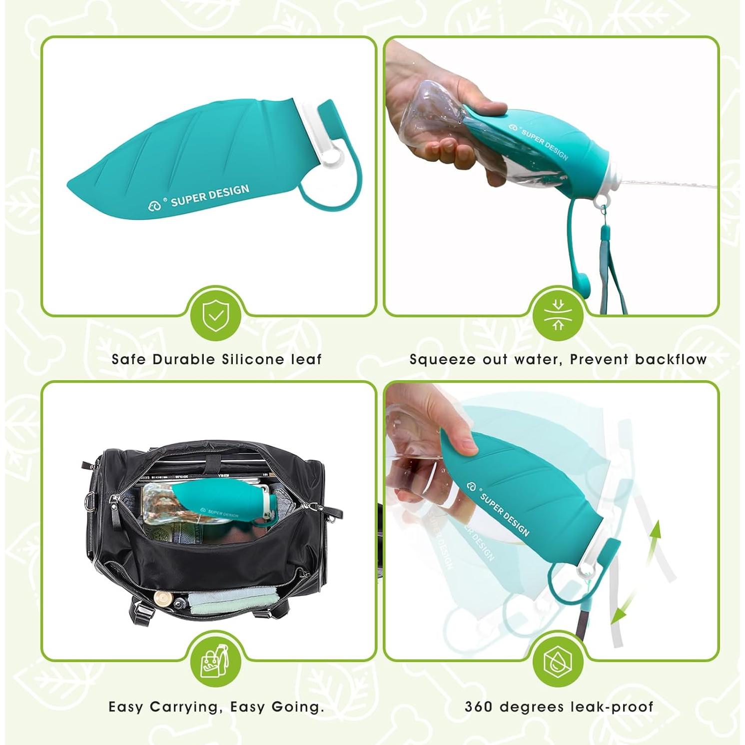 Botella de Agua para Perros Superdesign 580ML Azul Portátil