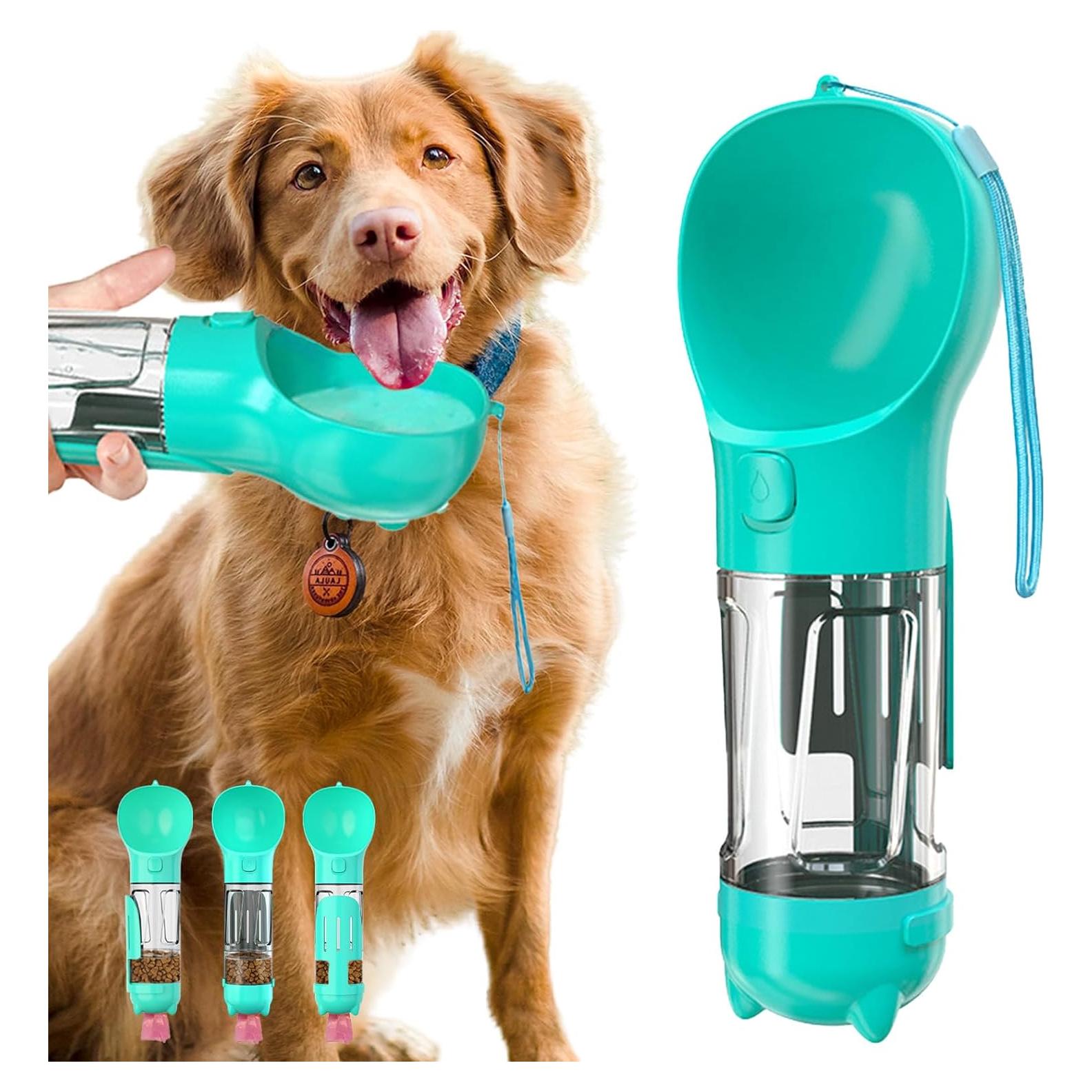 Botella de Agua Portátil para Perros Verabe 350ml Azul Lago