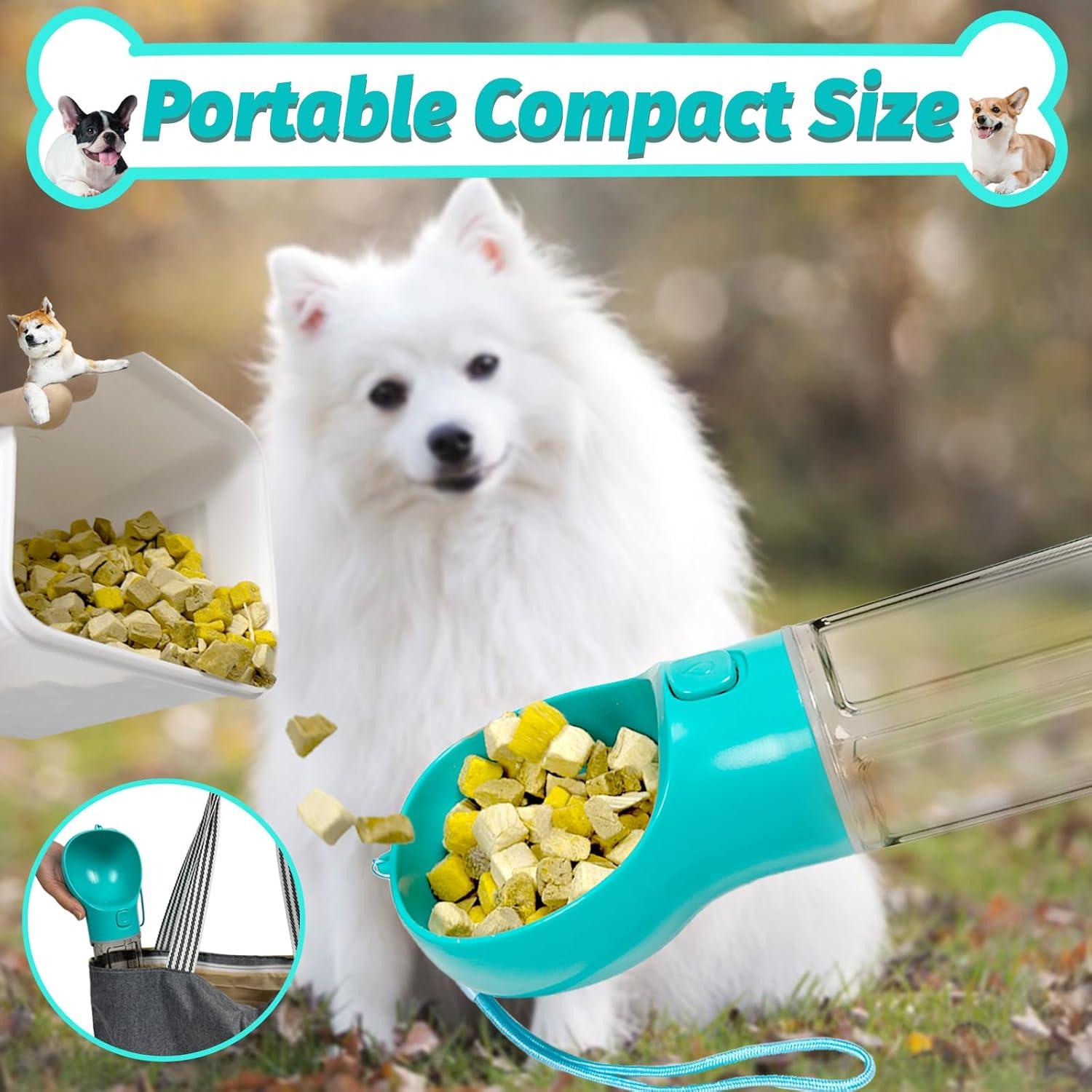 Botella de Agua Portátil para Perros Verabe 350ml Azul Lago