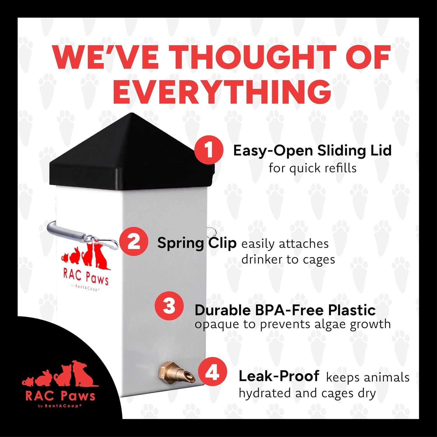 Bebedero Automático RentACoop 1L con Boquilla de Latón Sin Goteo