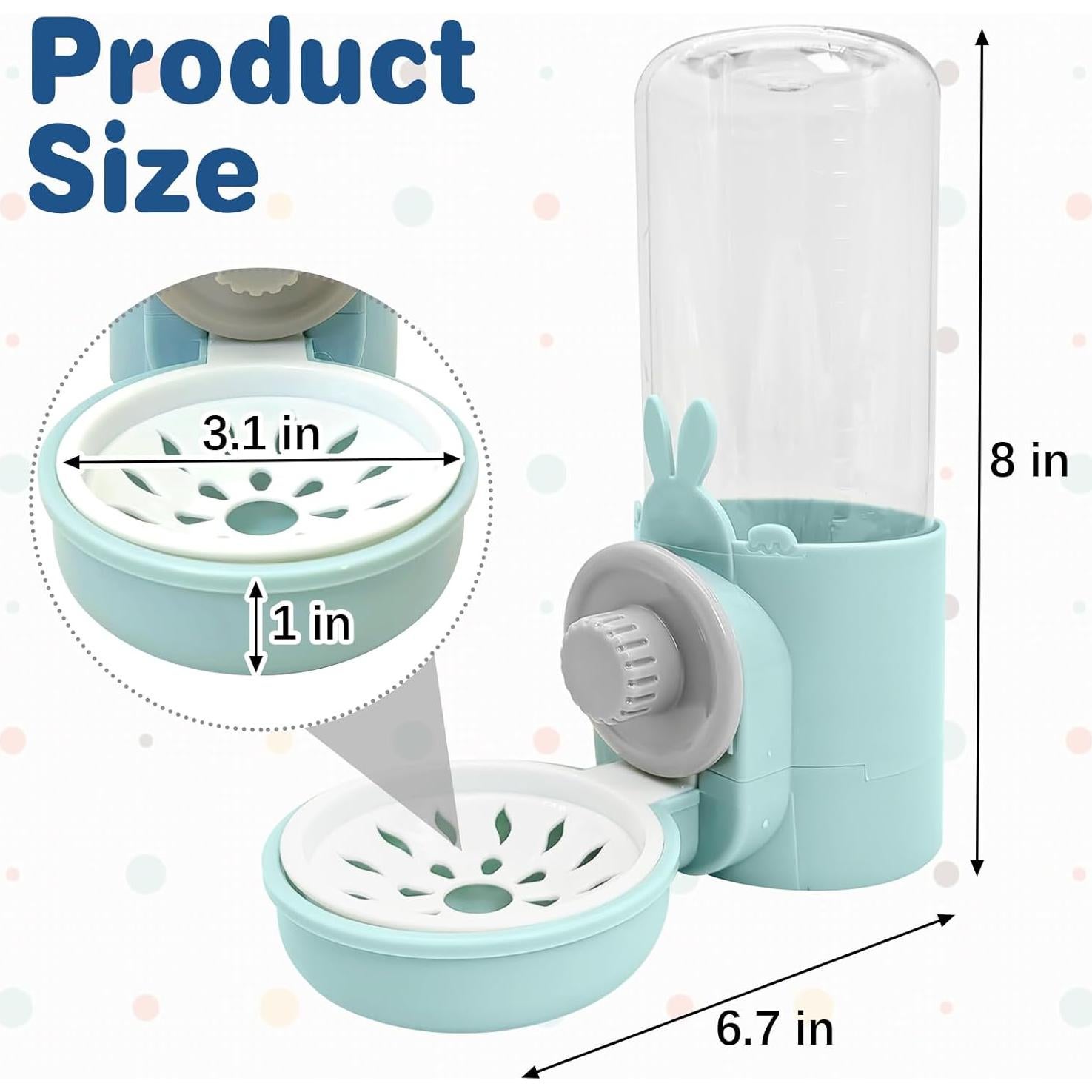 Dispensador de Agua para Conejos Kathson 0.5L Sin Goteo