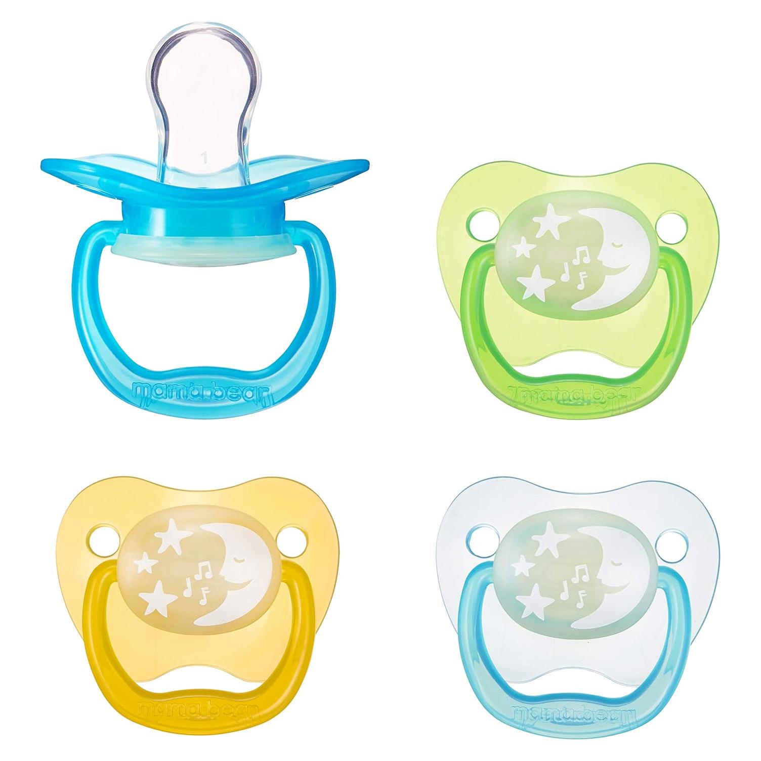 Chupete Mama Bear Brilla en la Oscuridad Etapa 1 0-6M - 4 Unidades