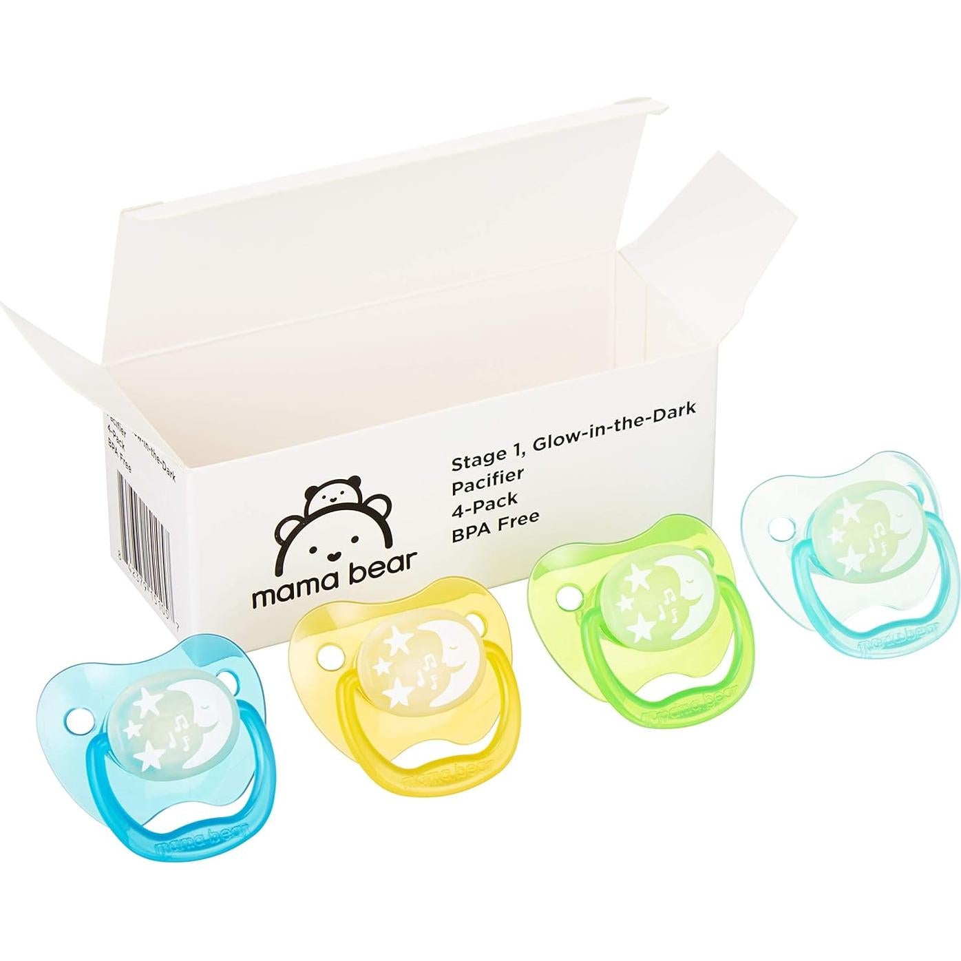 Chupete Mama Bear Brilla en la Oscuridad Etapa 1 0-6M - 4 Unidades