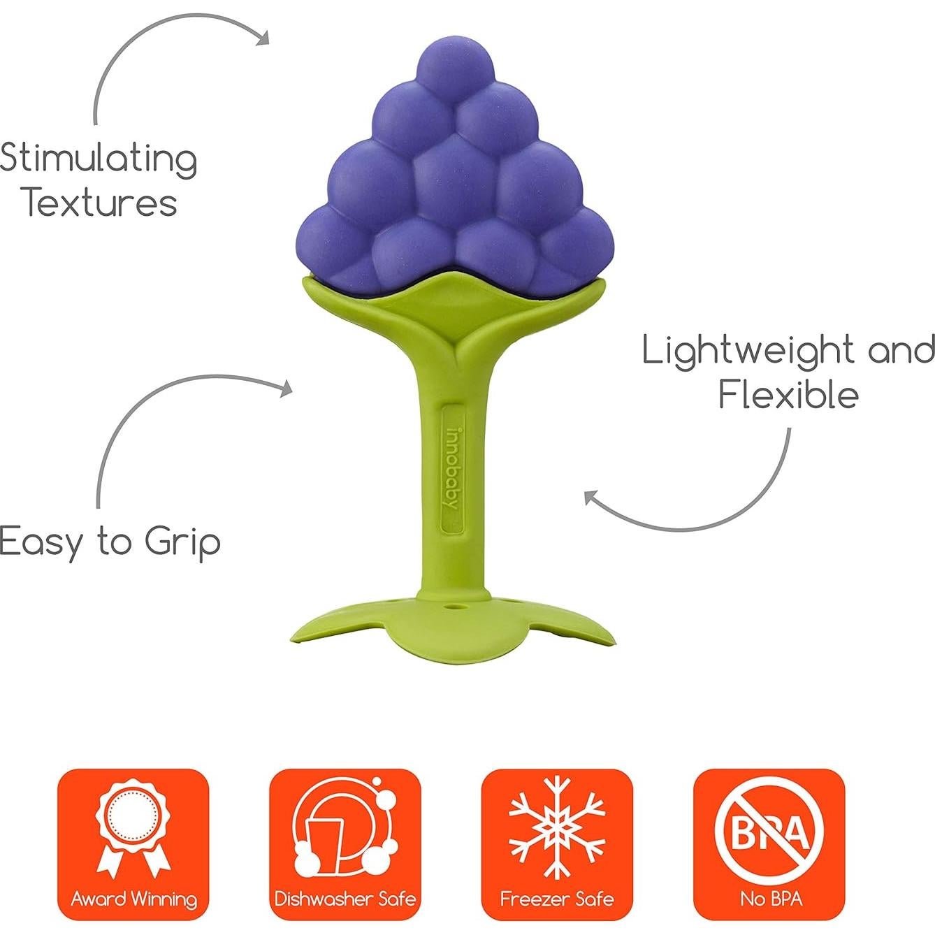 Mordedor Innobaby Teethin EZ Grip Uva - Libre de BPA