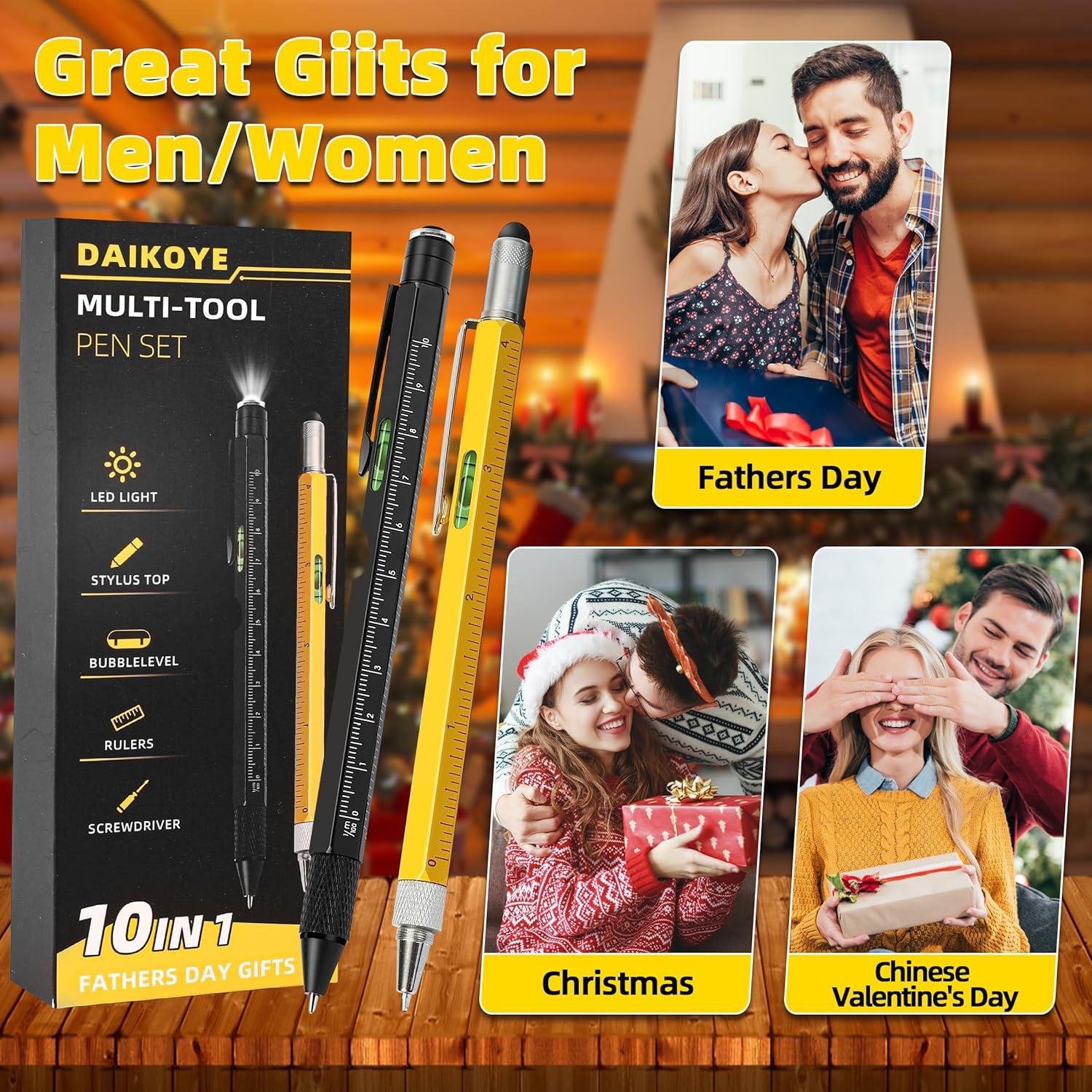 Bolígrafo Multiherramienta DAIKOYE 10 en 1 Regalo Papá
