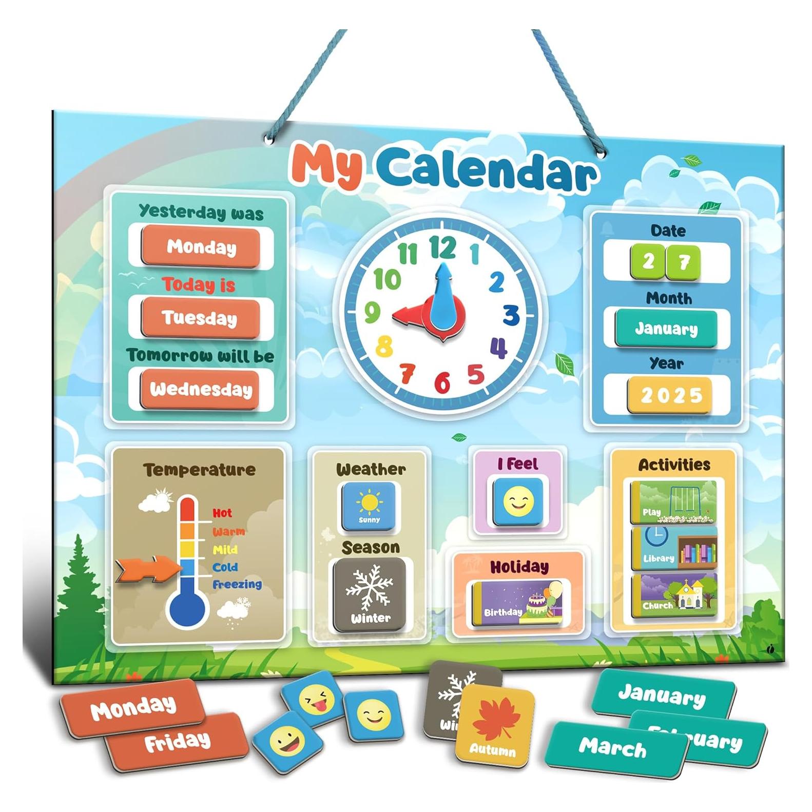 Calendario Magnético Educativo Inamio para Niños 3-7 Años