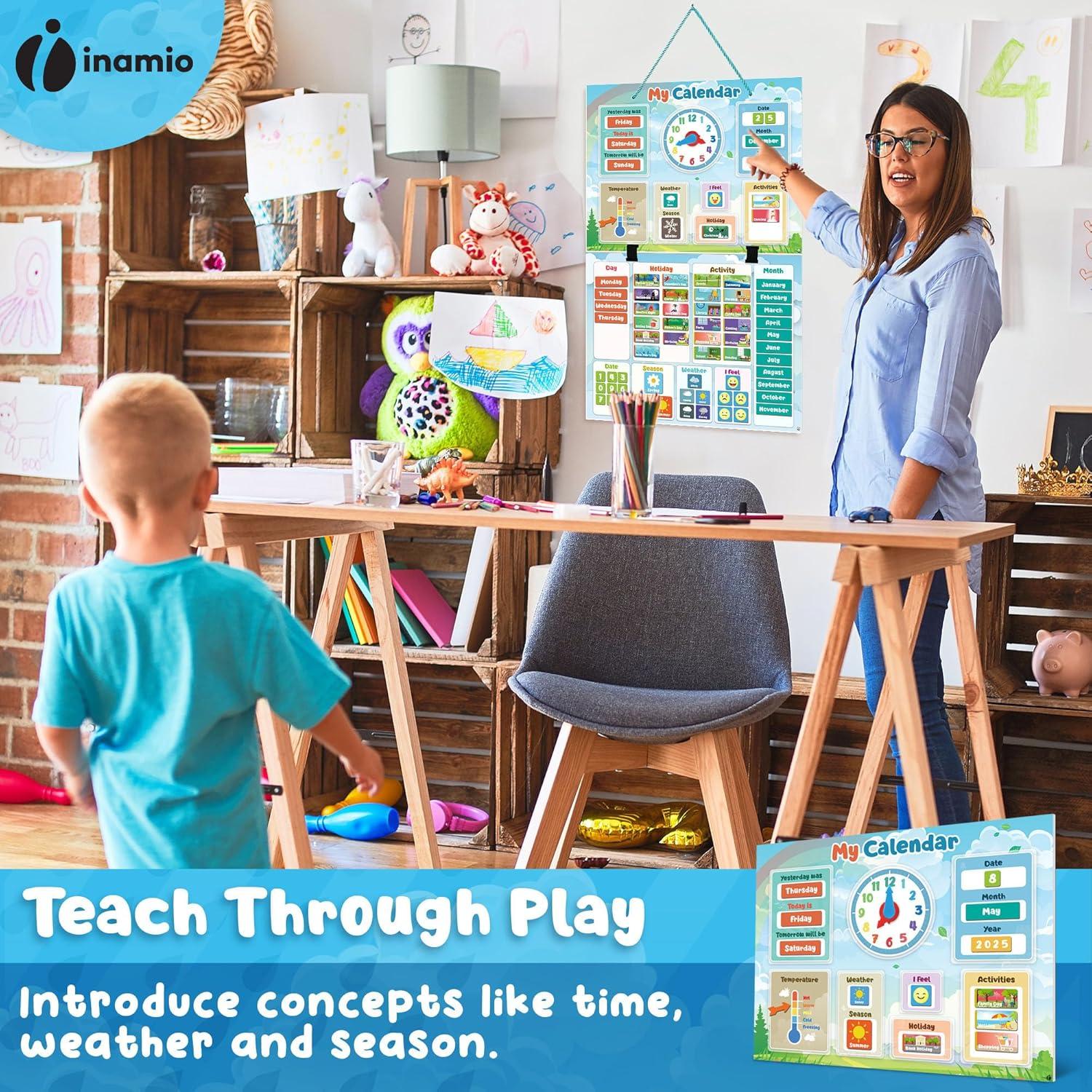 Calendario Magnético Educativo Inamio para Niños 3-7 Años