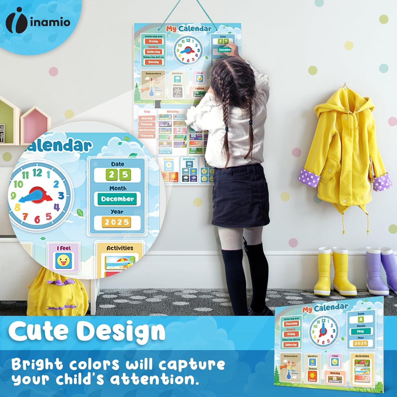 Calendario Magnético Educativo Inamio para Niños 3-7 Años