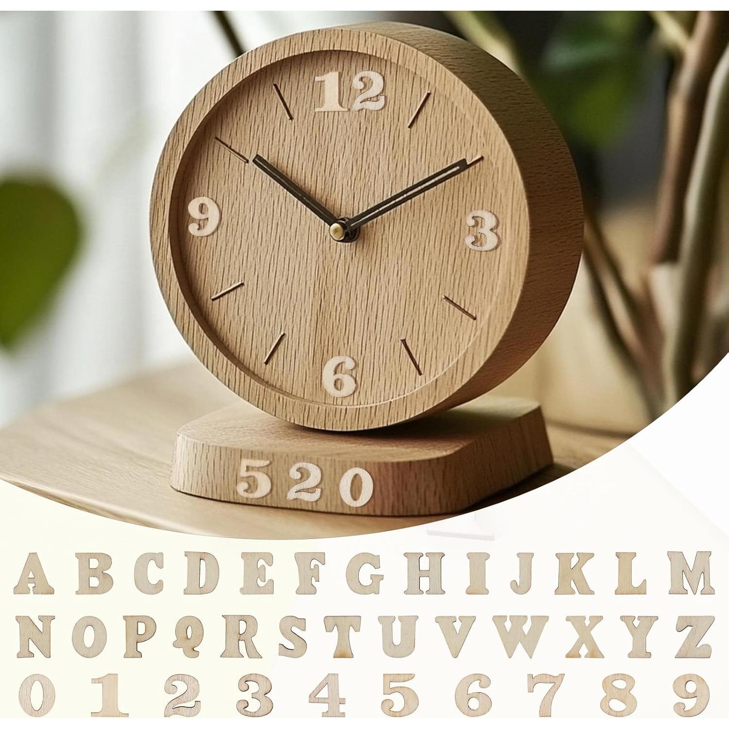 204 Piezas Letras y Números de Madera sin Terminar 15mm