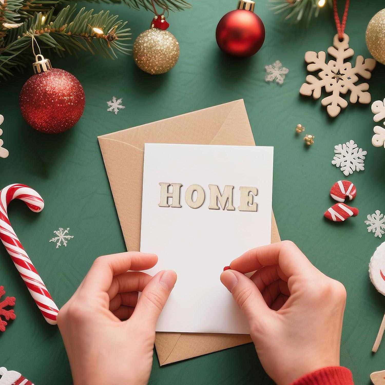 204 Piezas Letras y Números de Madera sin Terminar 15mm