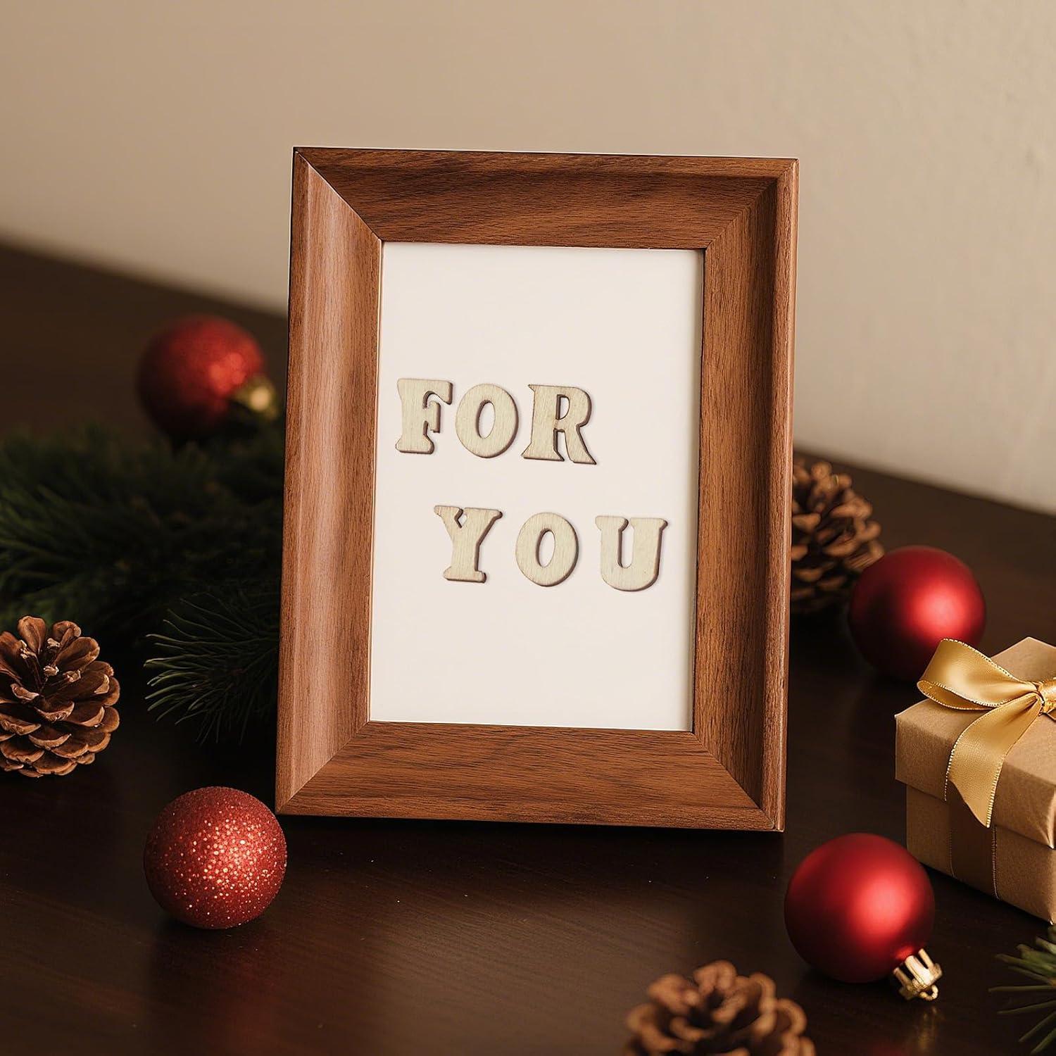 204 Piezas Letras y Números de Madera sin Terminar 15mm