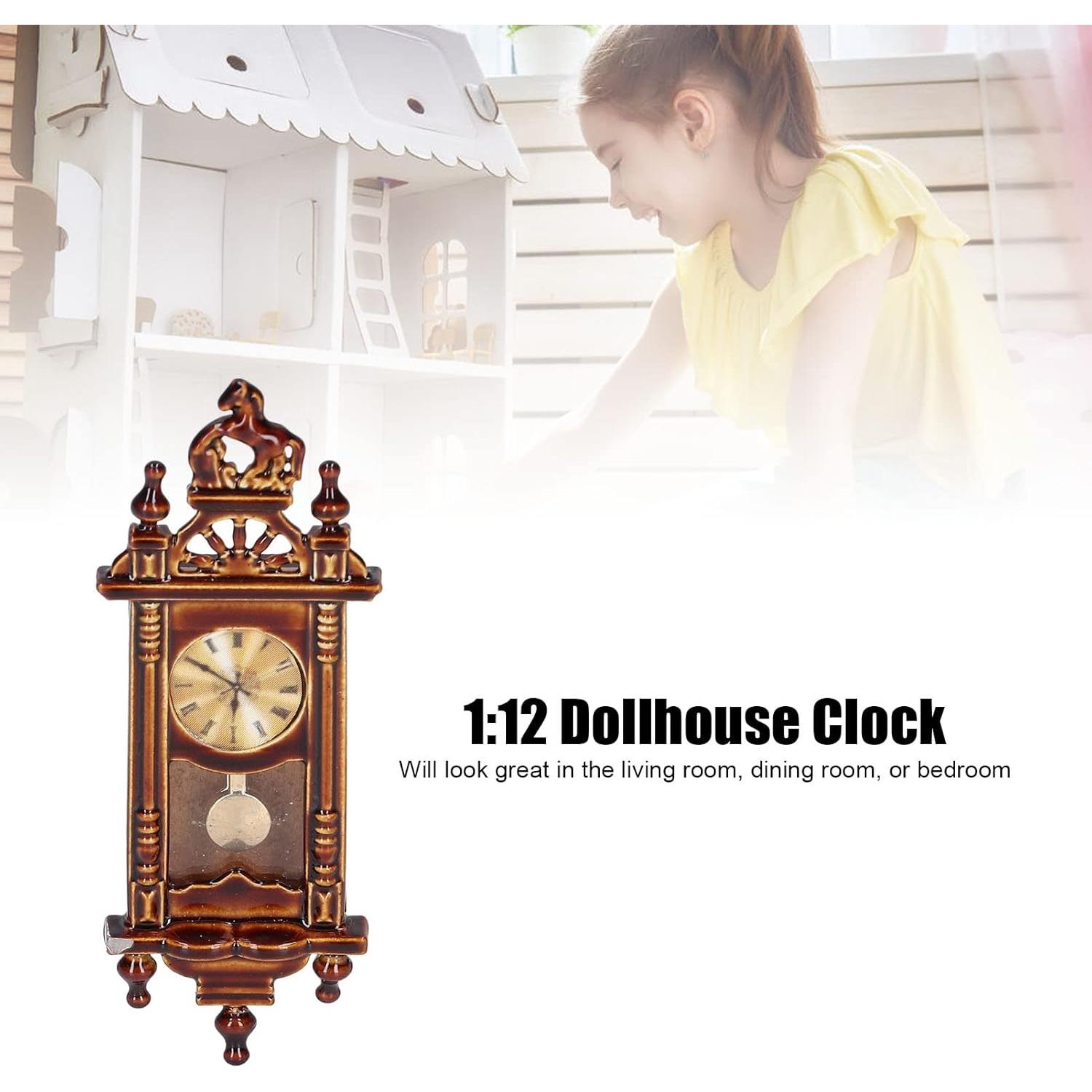 Reloj de Pared Miniatura Vintage Yoidesu 1:12 Madera