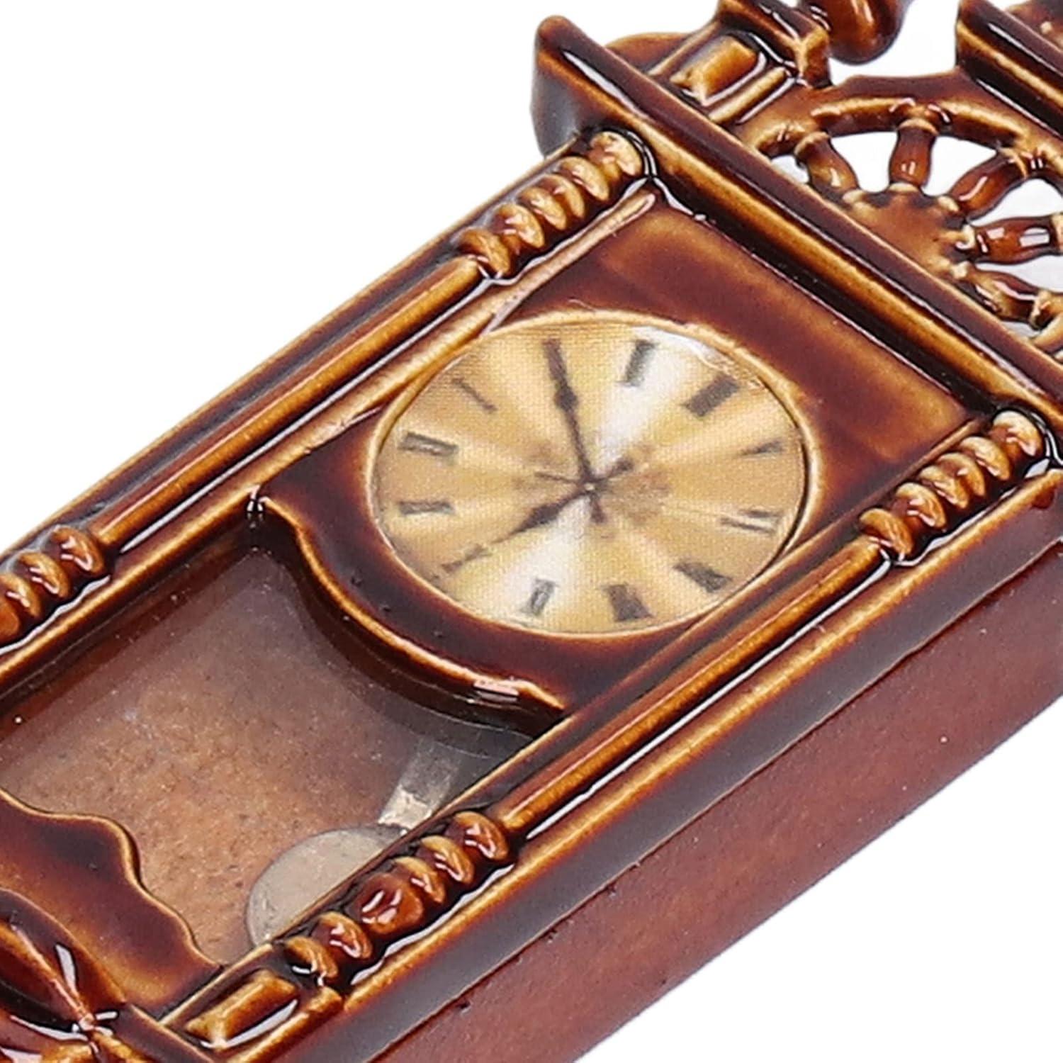 Reloj de Pared Miniatura Vintage Yoidesu 1:12 Madera