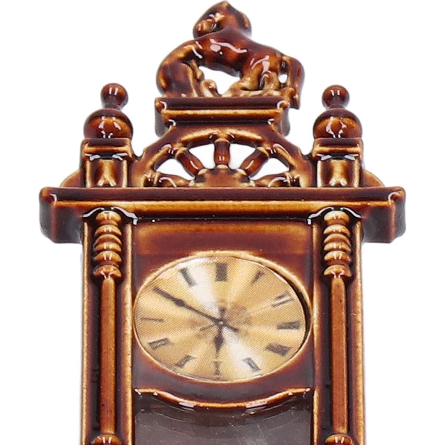 Reloj de Pared Miniatura Vintage Yoidesu 1:12 Madera