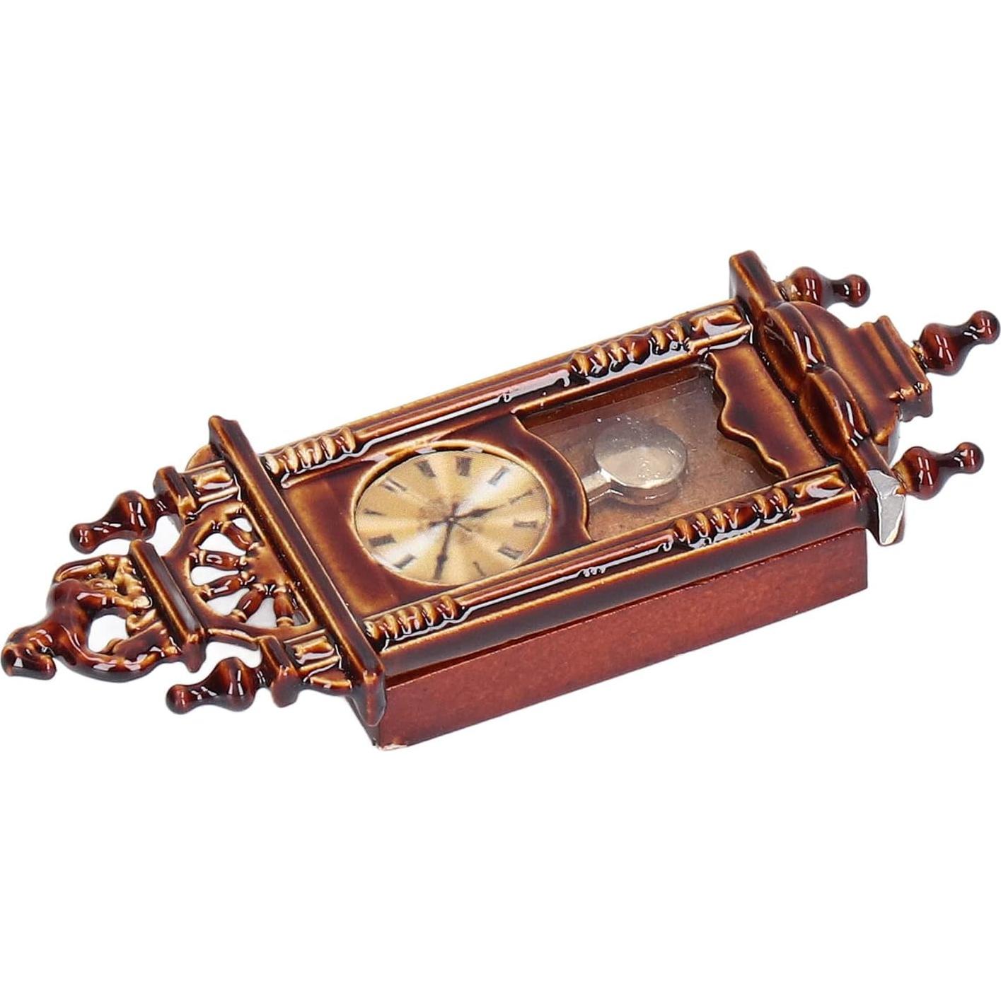 Reloj de Pared Miniatura Vintage Yoidesu 1:12 Madera