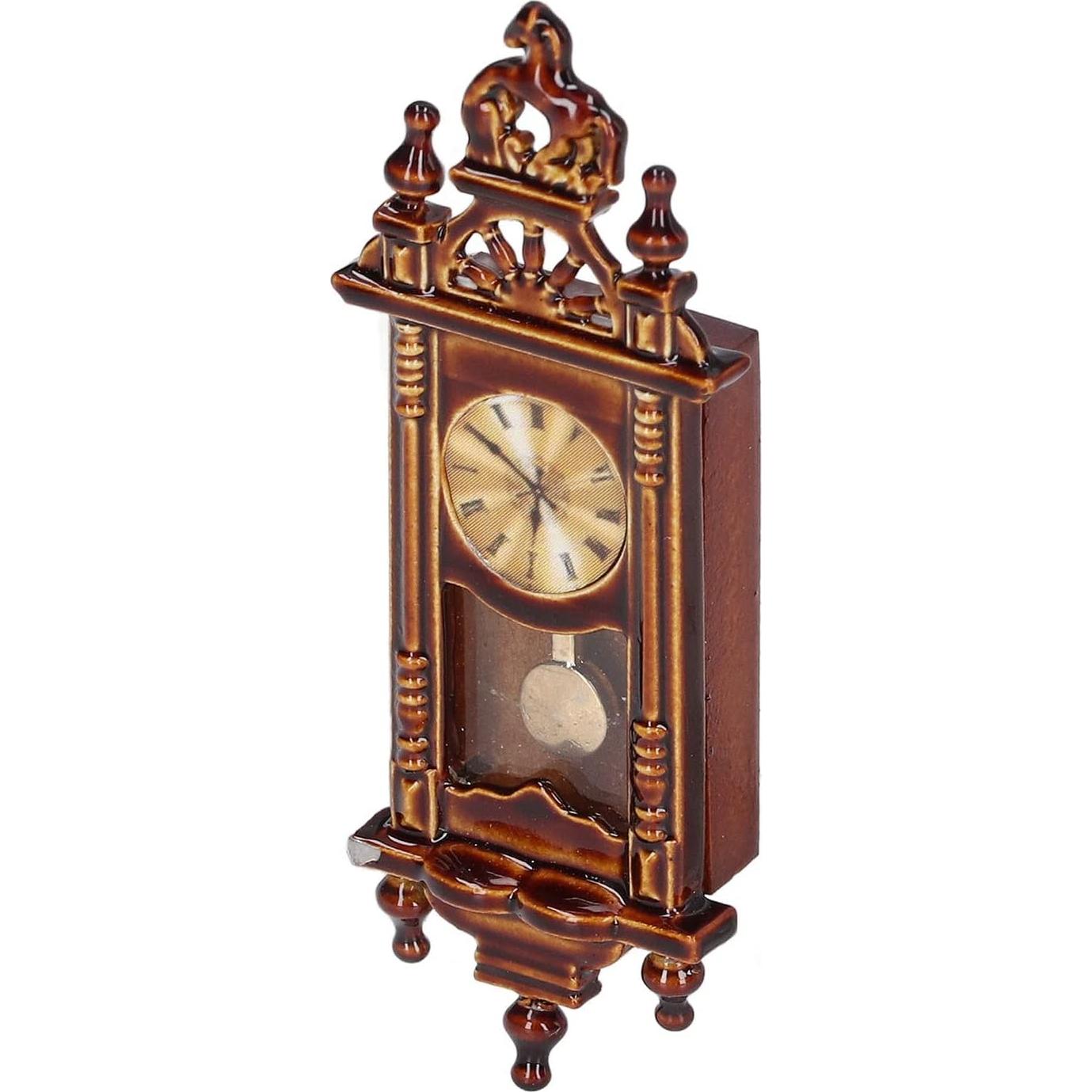 Reloj de Pared Miniatura Vintage Yoidesu 1:12 Madera