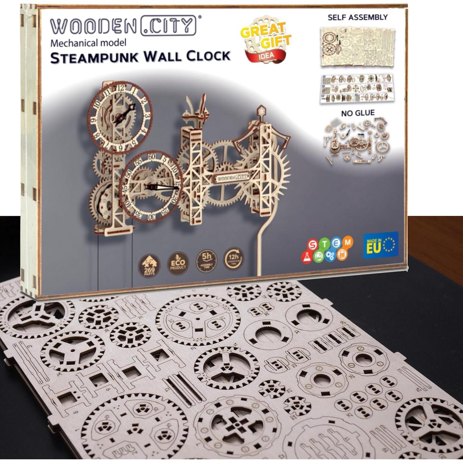 Reloj de Pared Steampunk de Madera - Kit 3D Mobimods