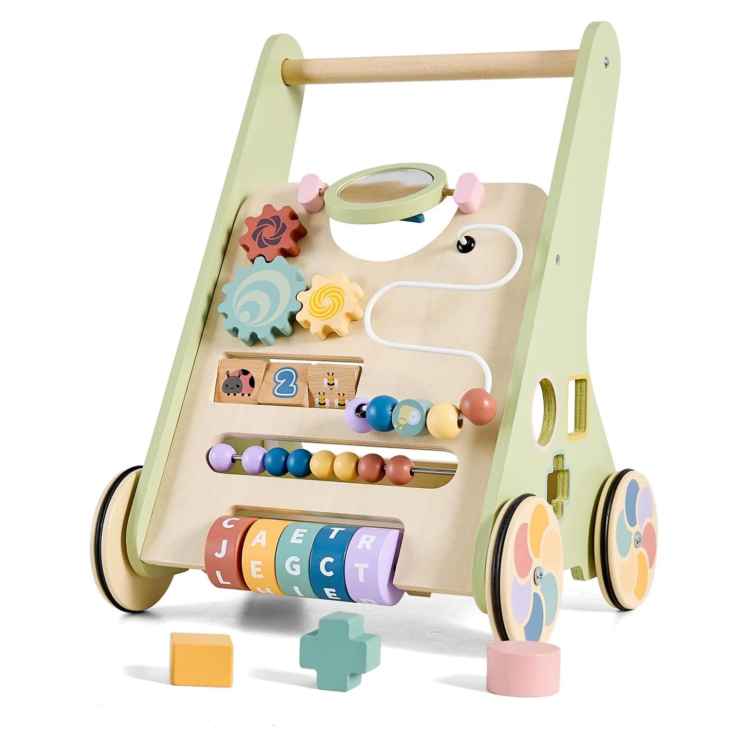 Andador de Madera Montessori Paisure 2 en 1 para Bebés 6-12 Meses