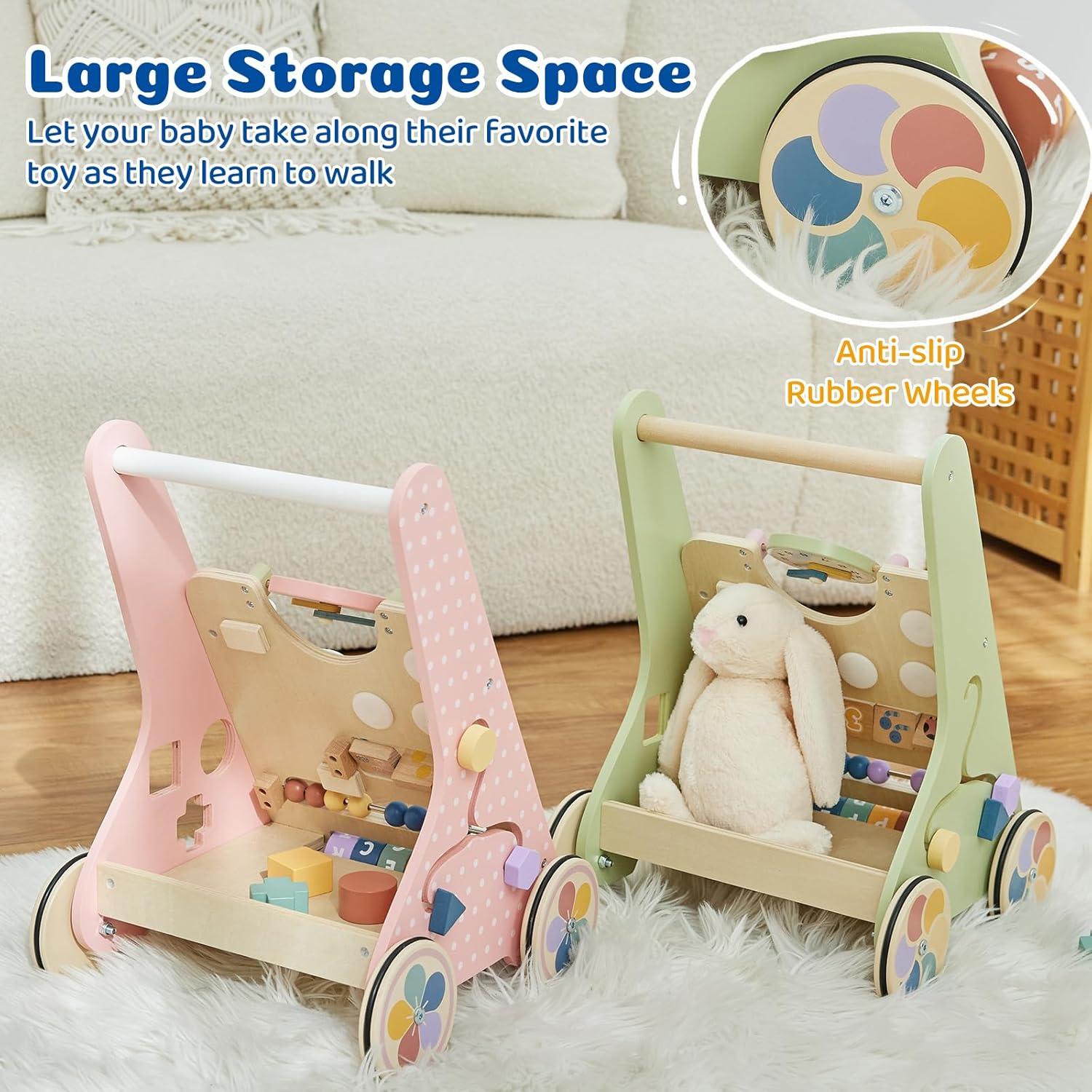 Andador de Madera Montessori Paisure 2 en 1 para Bebés 6-12 Meses