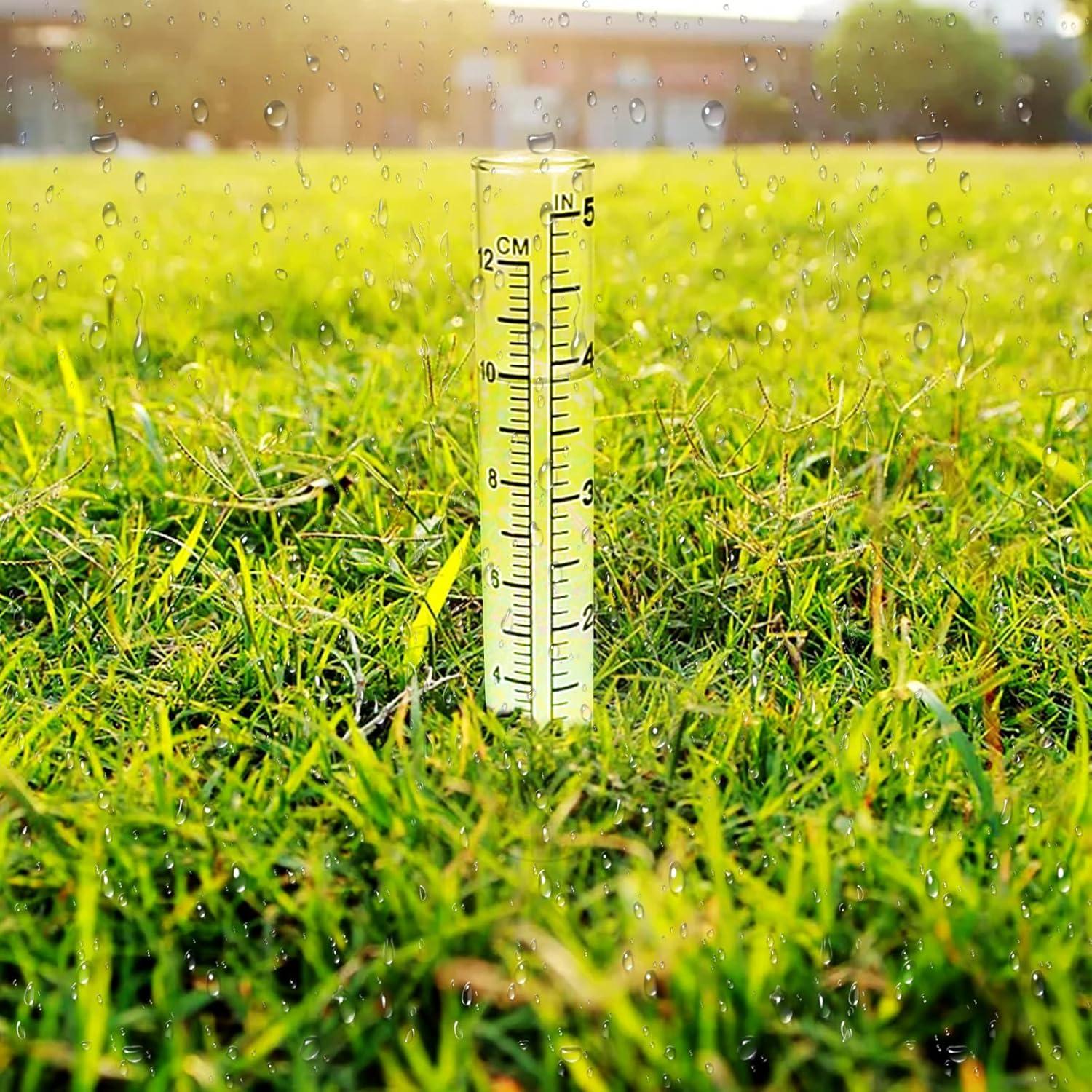 Medidor de Lluvia TBWHL de Vidrio 14 cm para Jardín