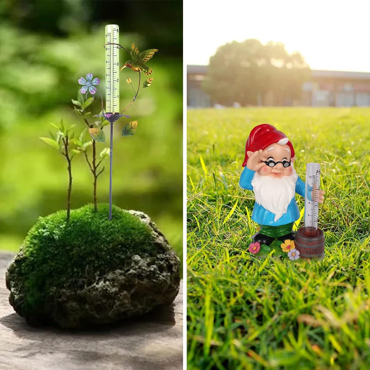 Medidor de Lluvia TBWHL de Vidrio 14 cm para Jardín