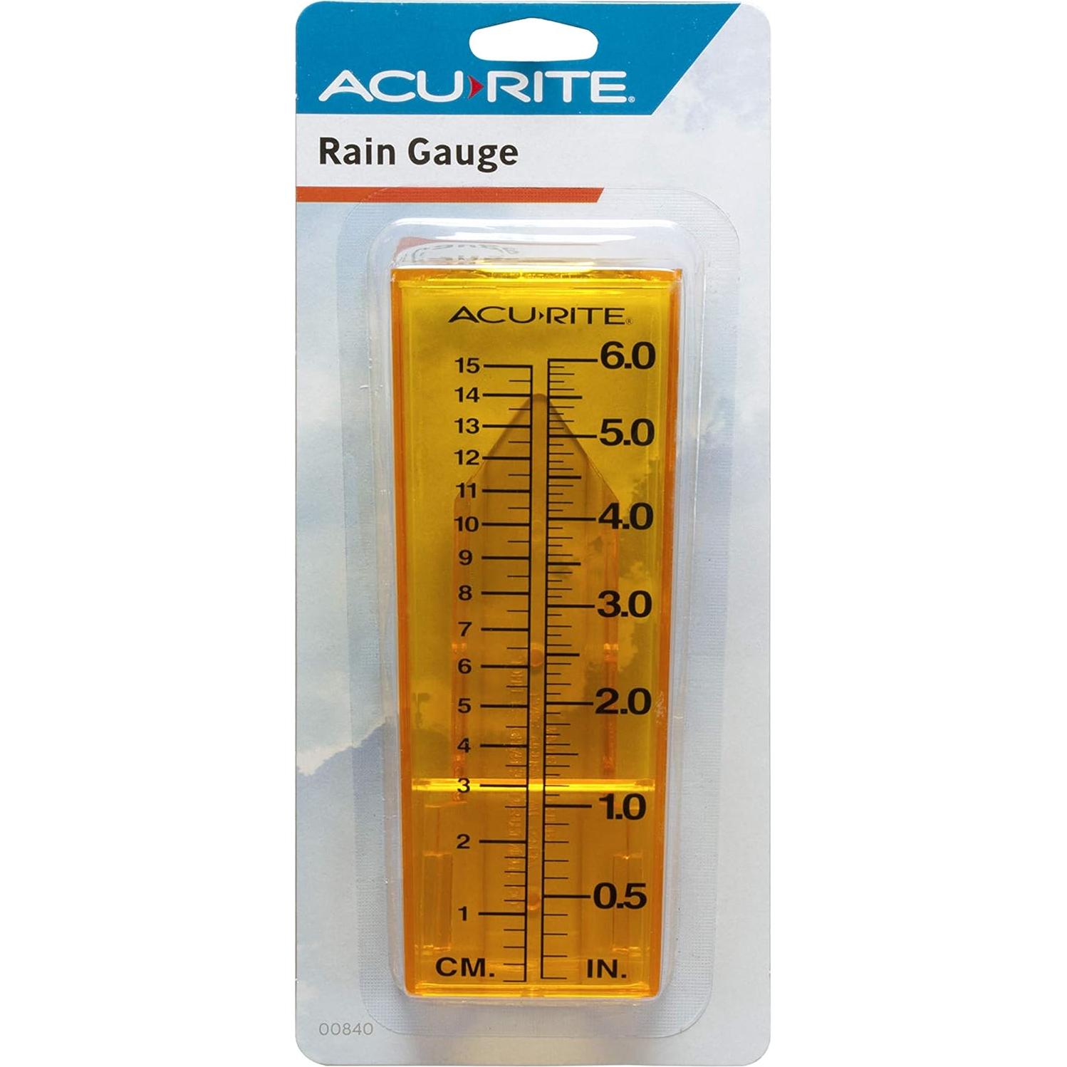 Pluviómetro AcuRite 00840A1 Amarillo Resistente a la Intemperie