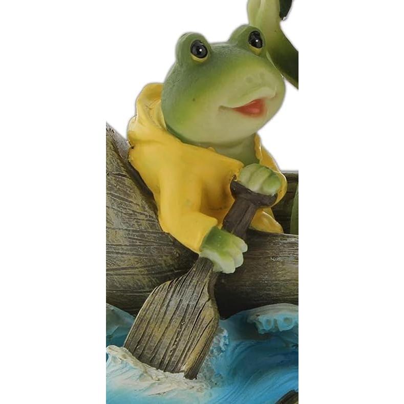 Medidor de Lluvia de Resina Diseños Distintivos Ranas en Barco