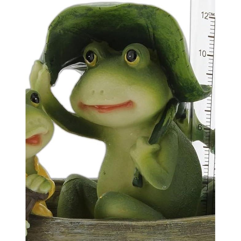 Medidor de Lluvia de Resina Diseños Distintivos Ranas en Barco