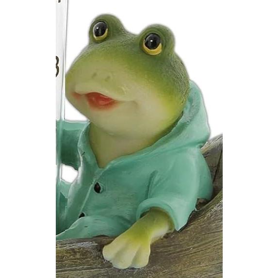 Medidor de Lluvia de Resina Diseños Distintivos Ranas en Barco