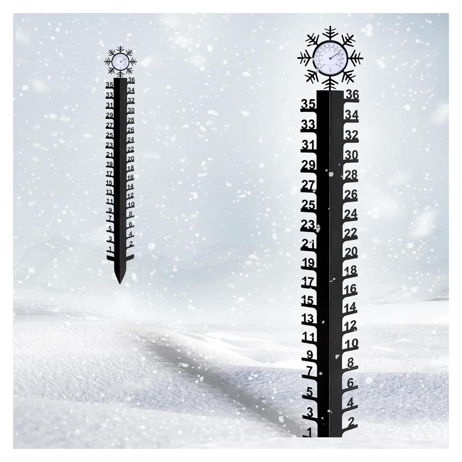 Medidor de Nieve JMBay 91.44 cm con Termómetro para Jardín