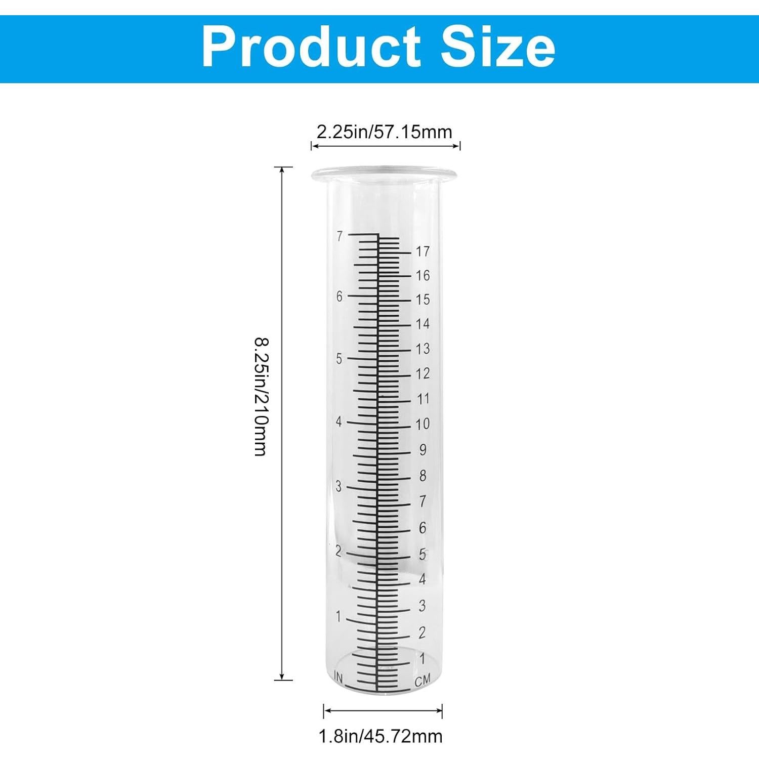 Tubo de Reemplazo para Pluviómetro de Plástico Zorveiio 2 Pcs