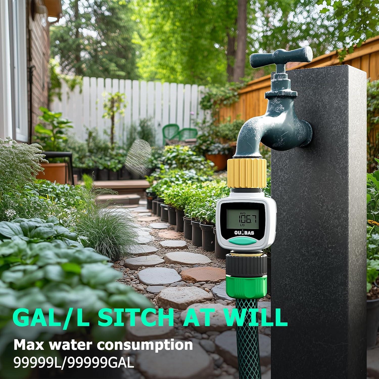 Medidor de Flujo de Agua QUOBAS WM1 - 3 Paquete, LCD, Latón