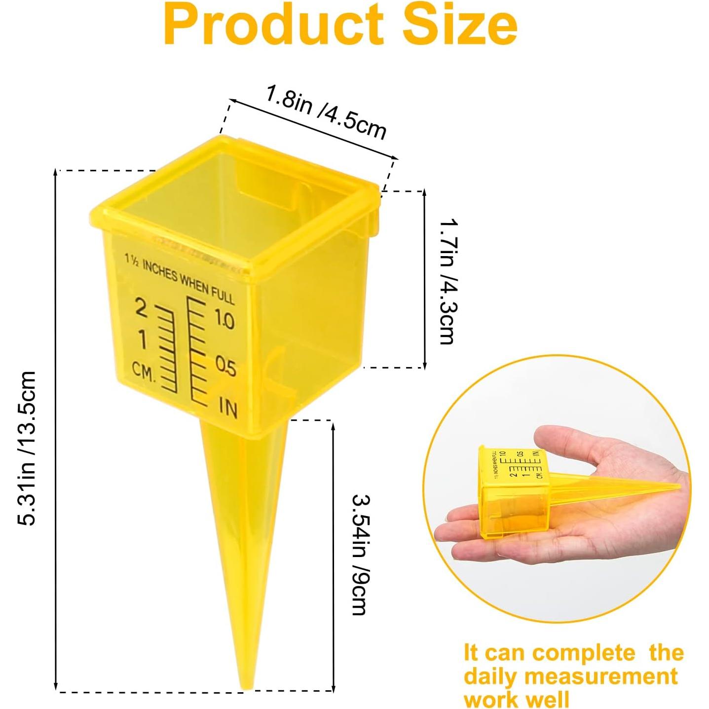 Pluviómetro Amarillo Pletpet 20 Piezas 13.5x4.5 cm Jardín