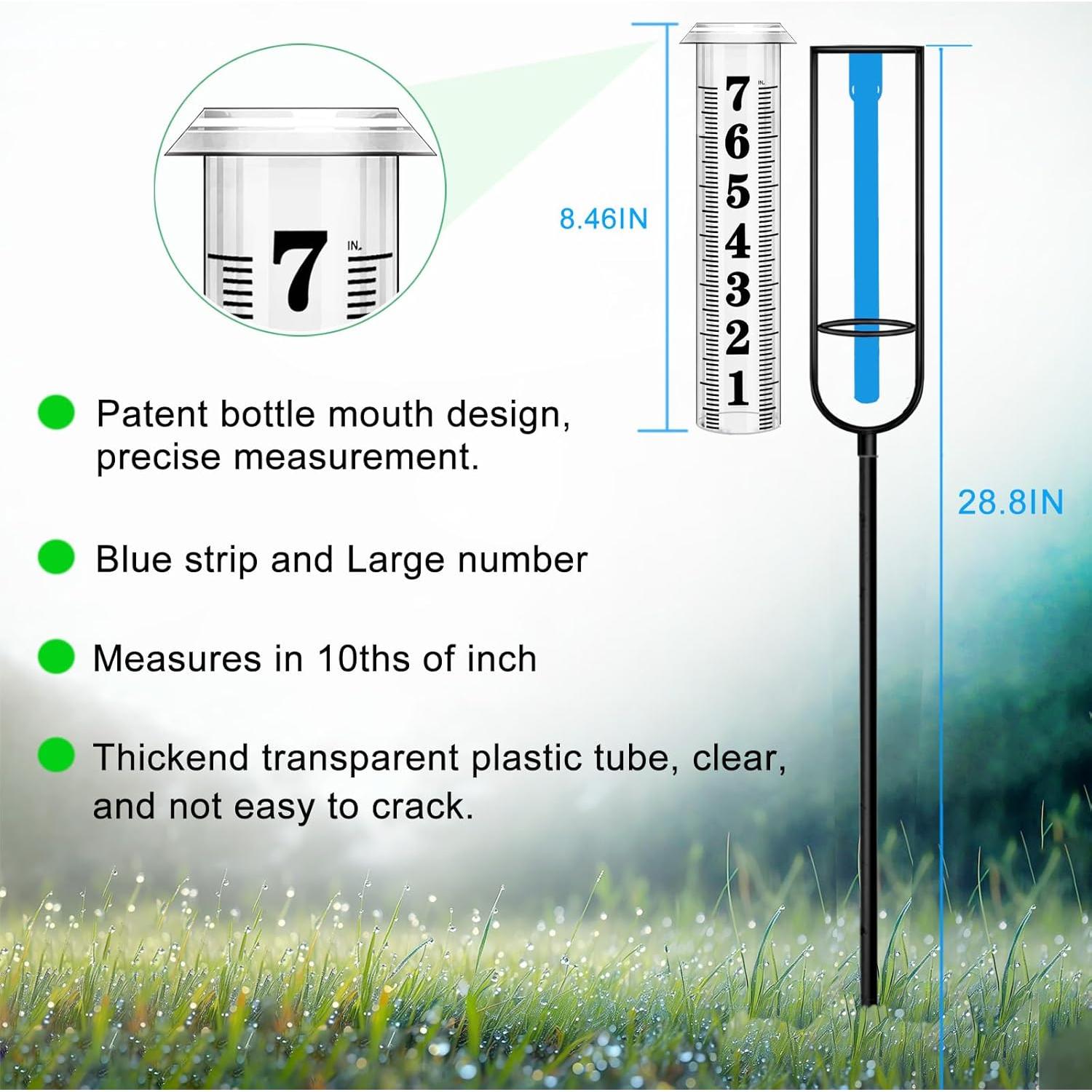 Pluviometro Exterior Asenron 94 cm Ajustable a Prueba de Heladas